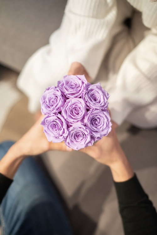 lilac forever roses arrangement