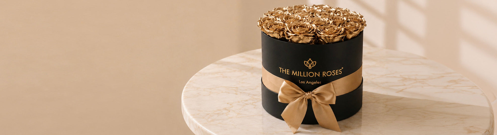Happy women holding luxury long lasting gold roses in their hands