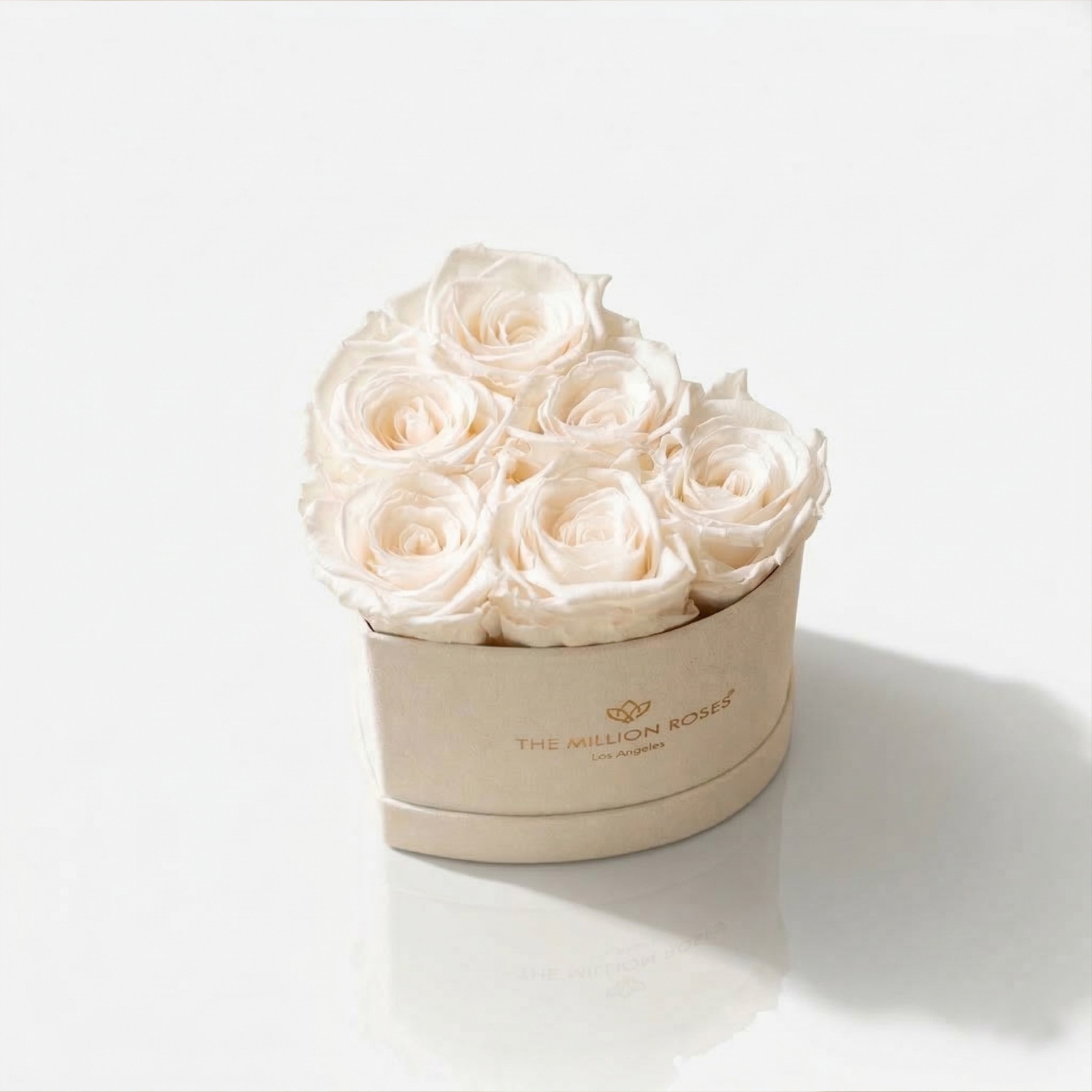 Baby Heart Beige Box | White Roses