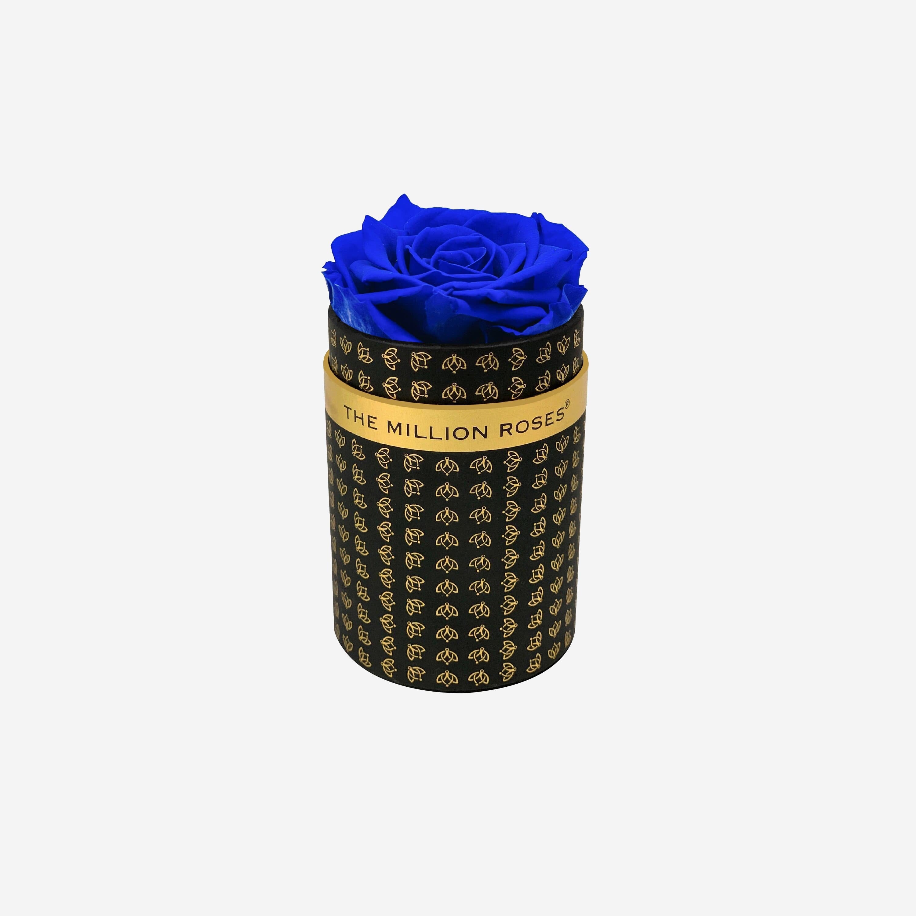 Single Black Monogram Box | Royal Blue Rose - The Million Roses