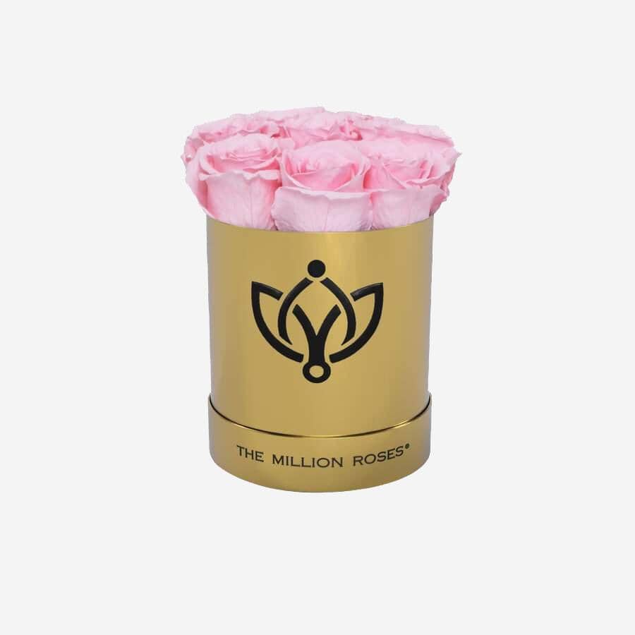 Basic Mirror Gold Box | Light Pink Roses - The Million Roses