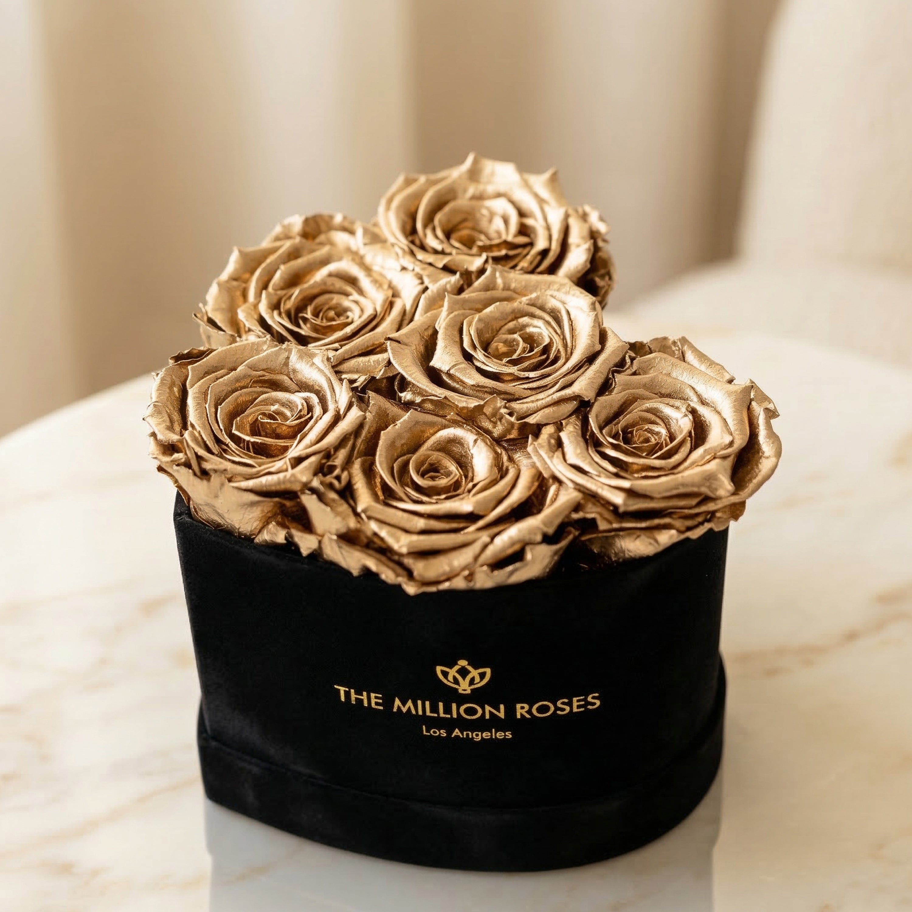 Baby Heart Black Box | Gold Roses
