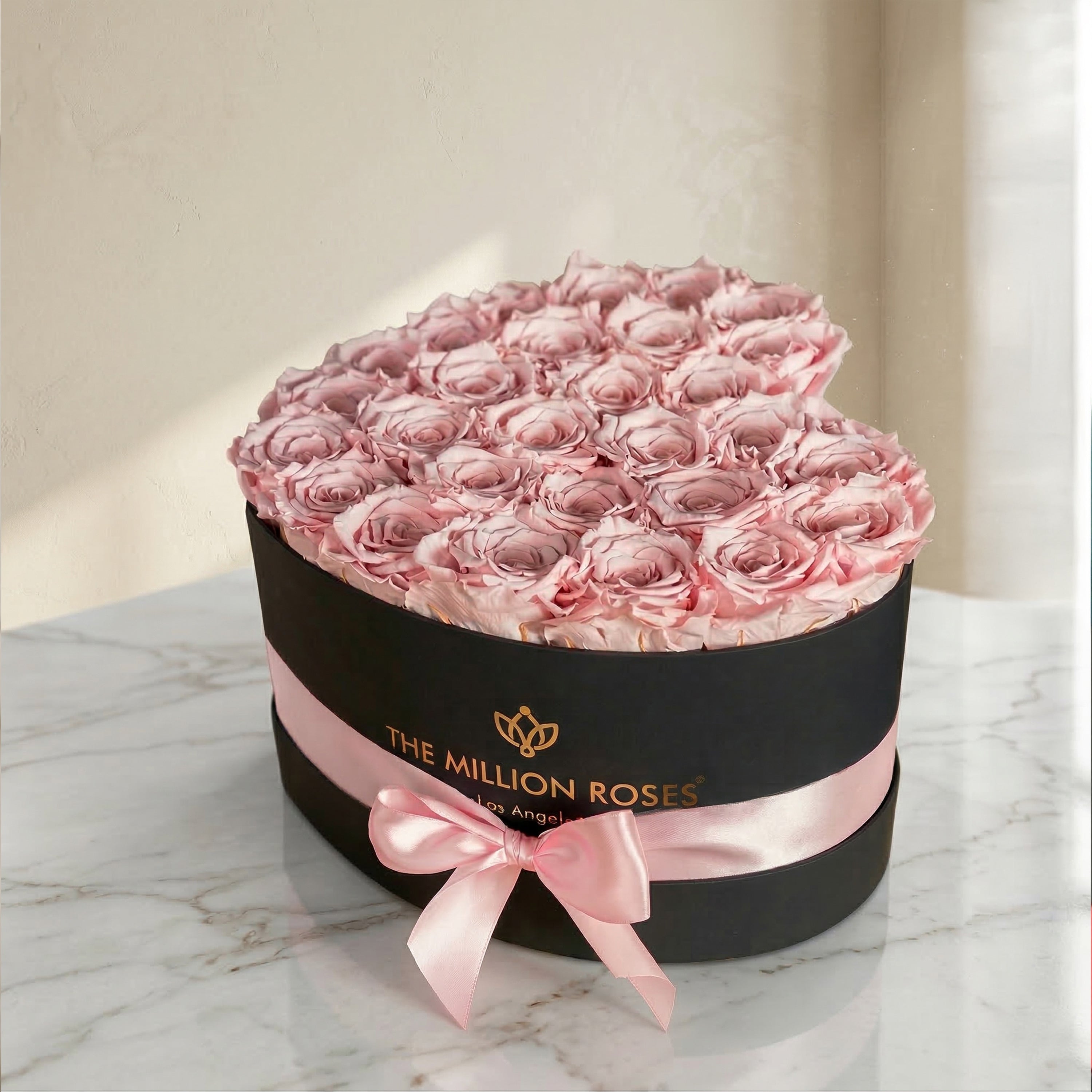 Heart Black Box | Light Pink Roses
