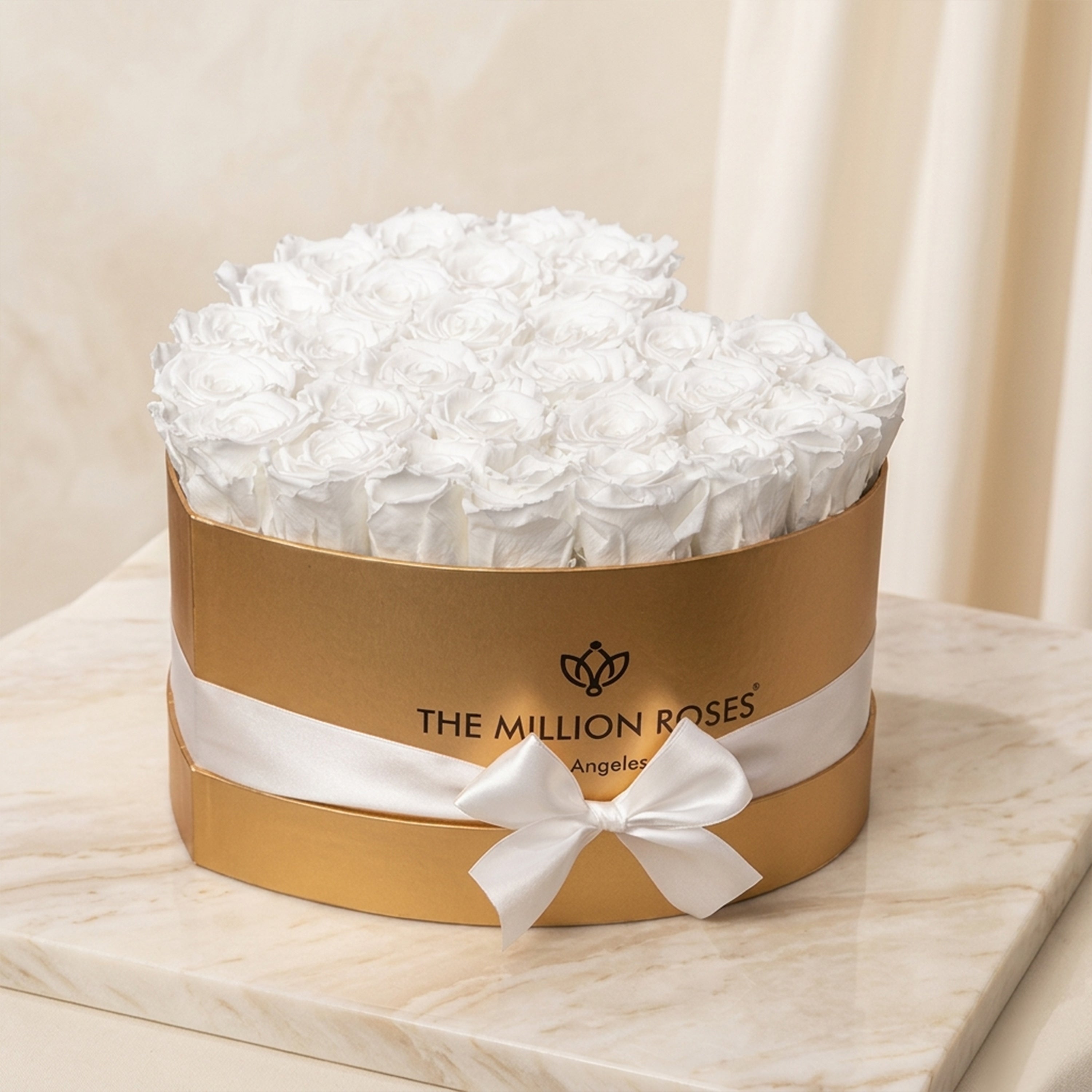 Heart Gold Box | White Roses
