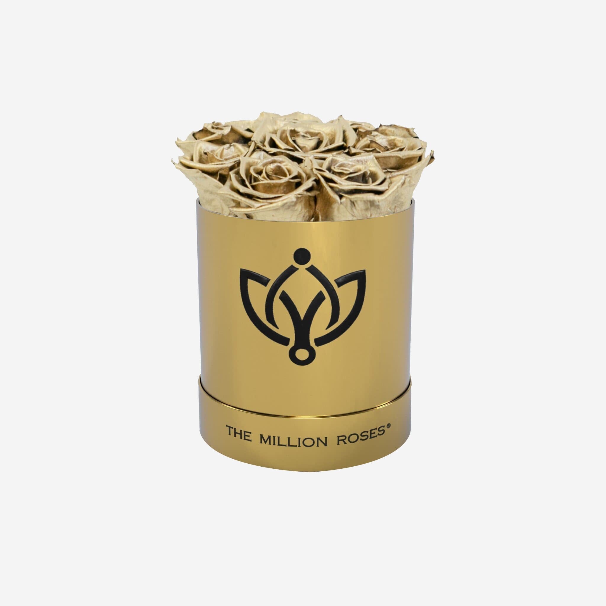 Basic Mirror Gold Box | Gold Roses - The Million Roses