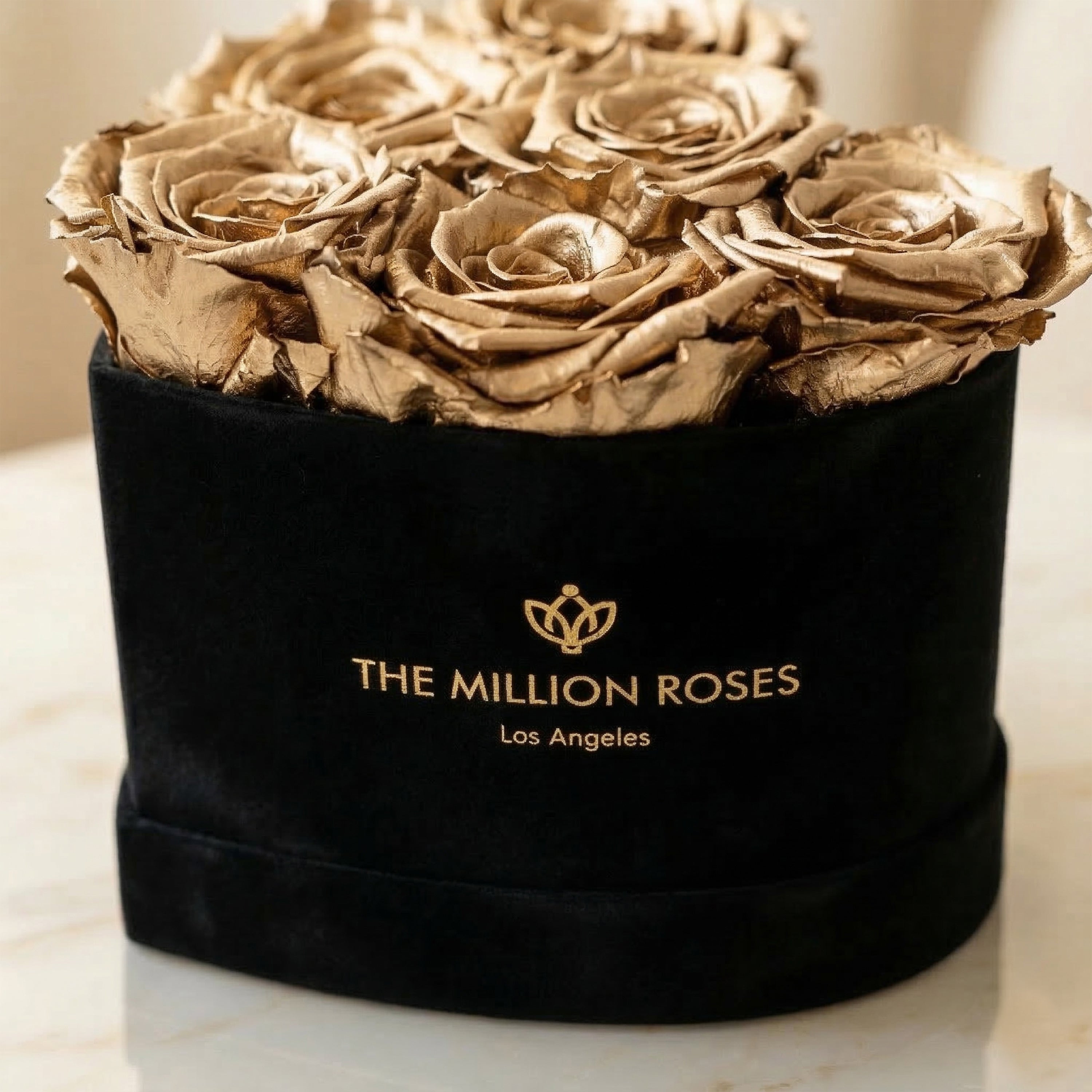 Baby Heart Black Box | Gold Roses
