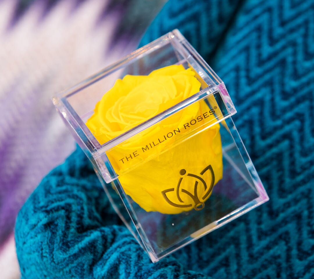 Boîte simple en acrylique | Rose jaune