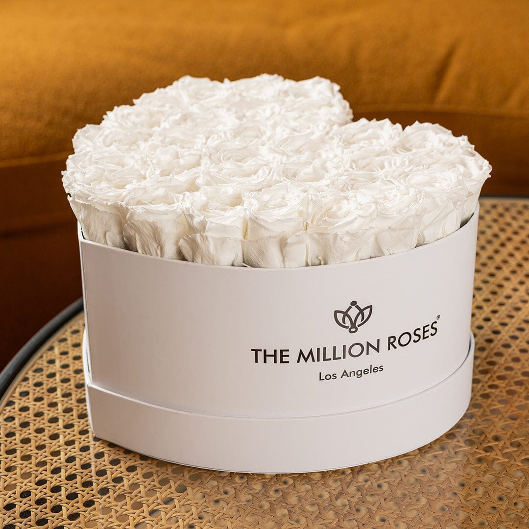 Coeur Boîte Blanche | Roses blanches