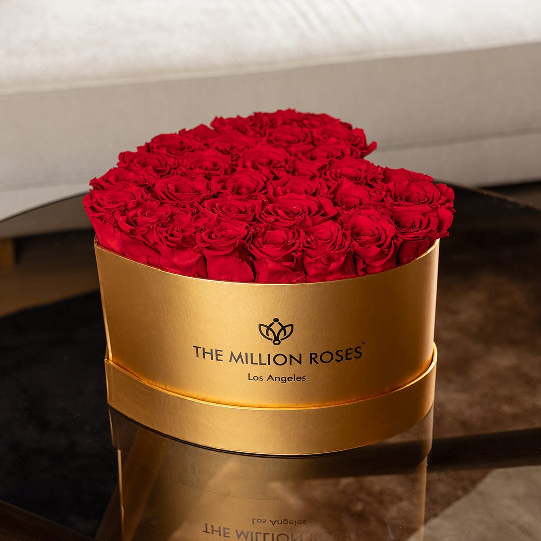 Heart Gold Box | Red Roses