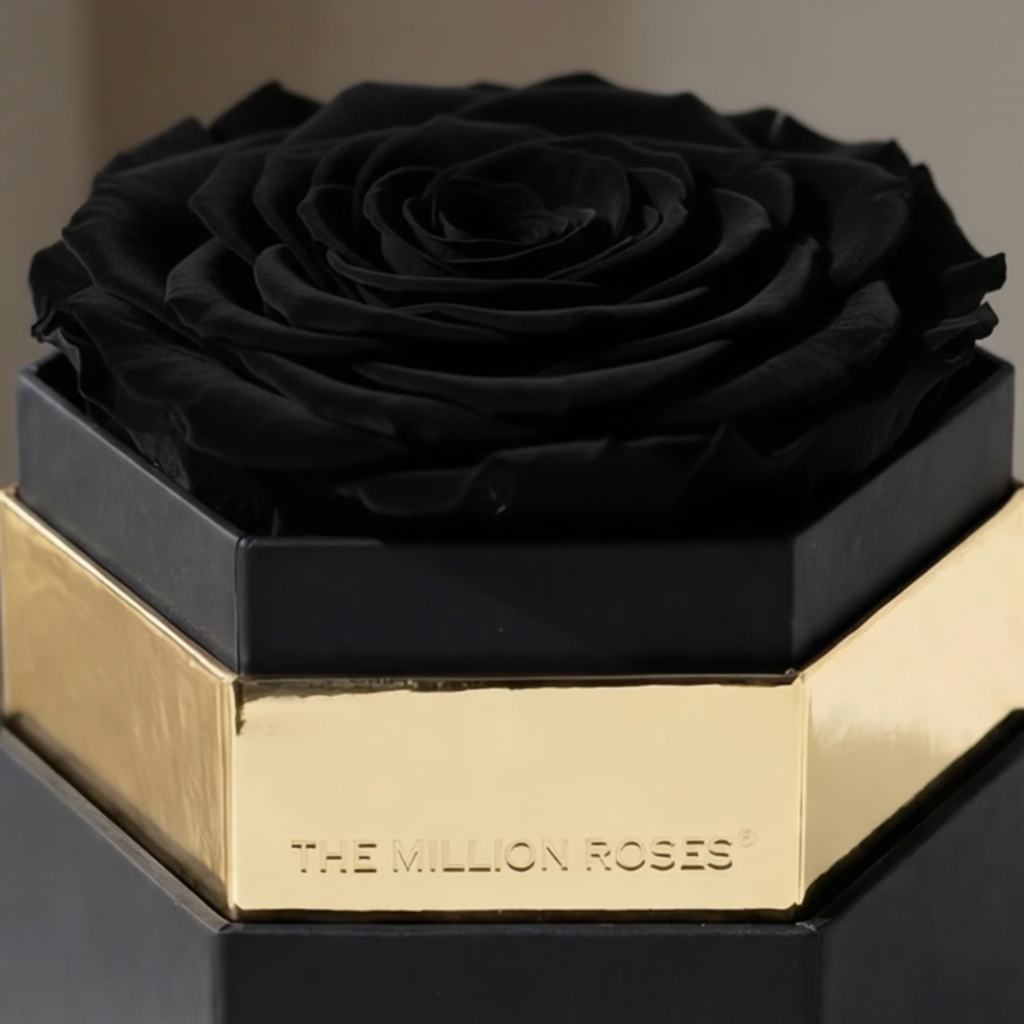 One in a Million™ Black Hexagon Box | Black Rose