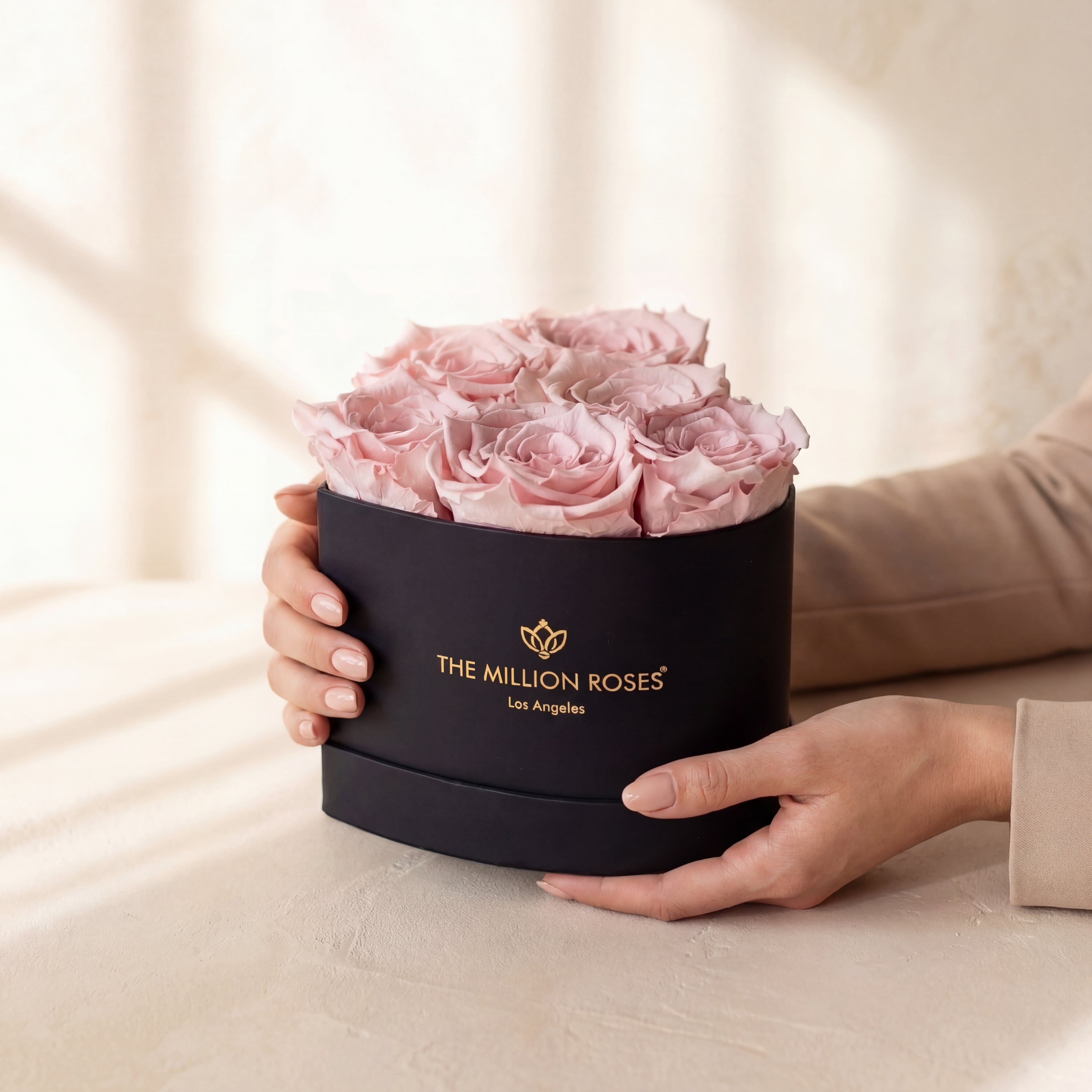 Baby Heart Black Box | Light Pink Roses