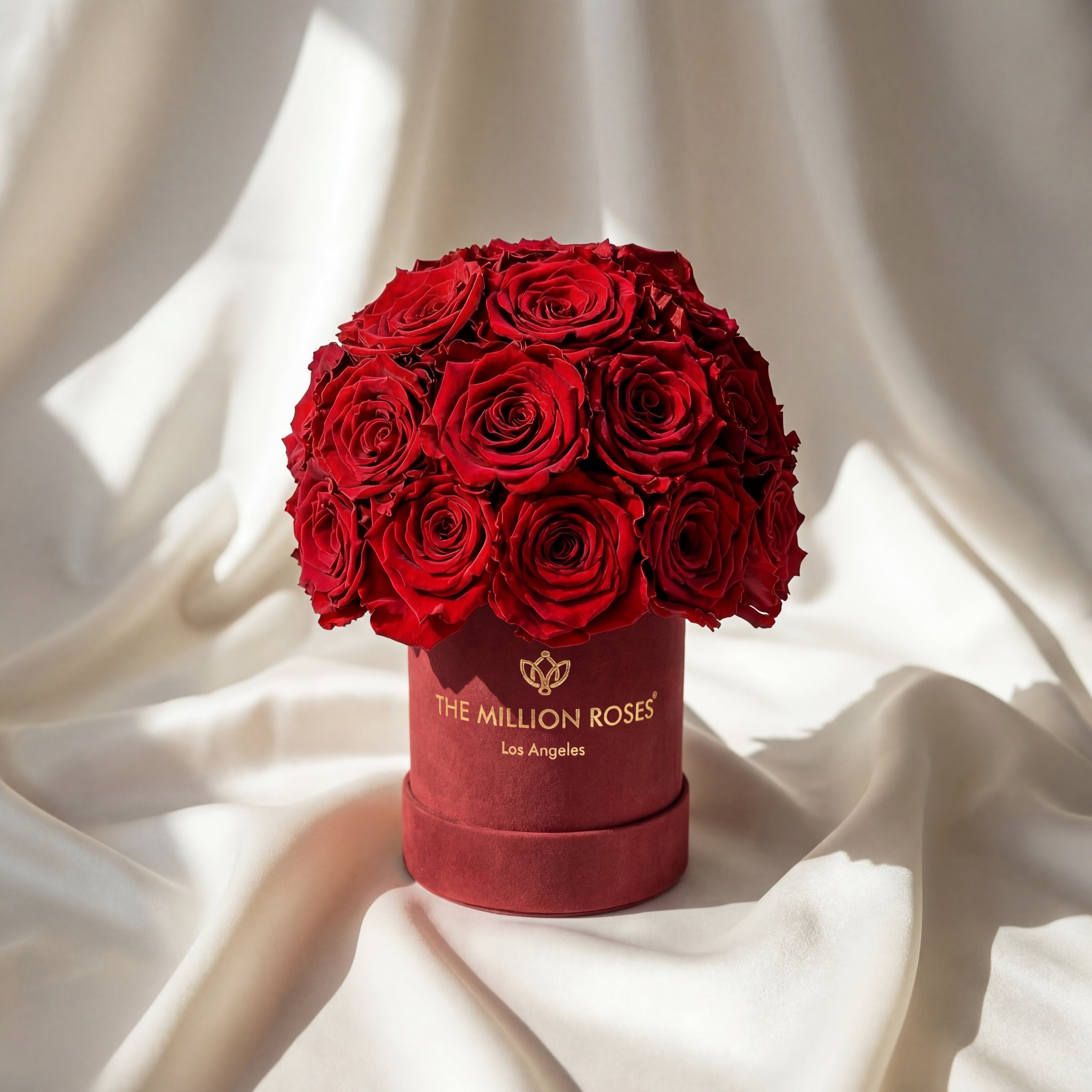 Basic Bordeaux Suede Superdome Box | Red Roses