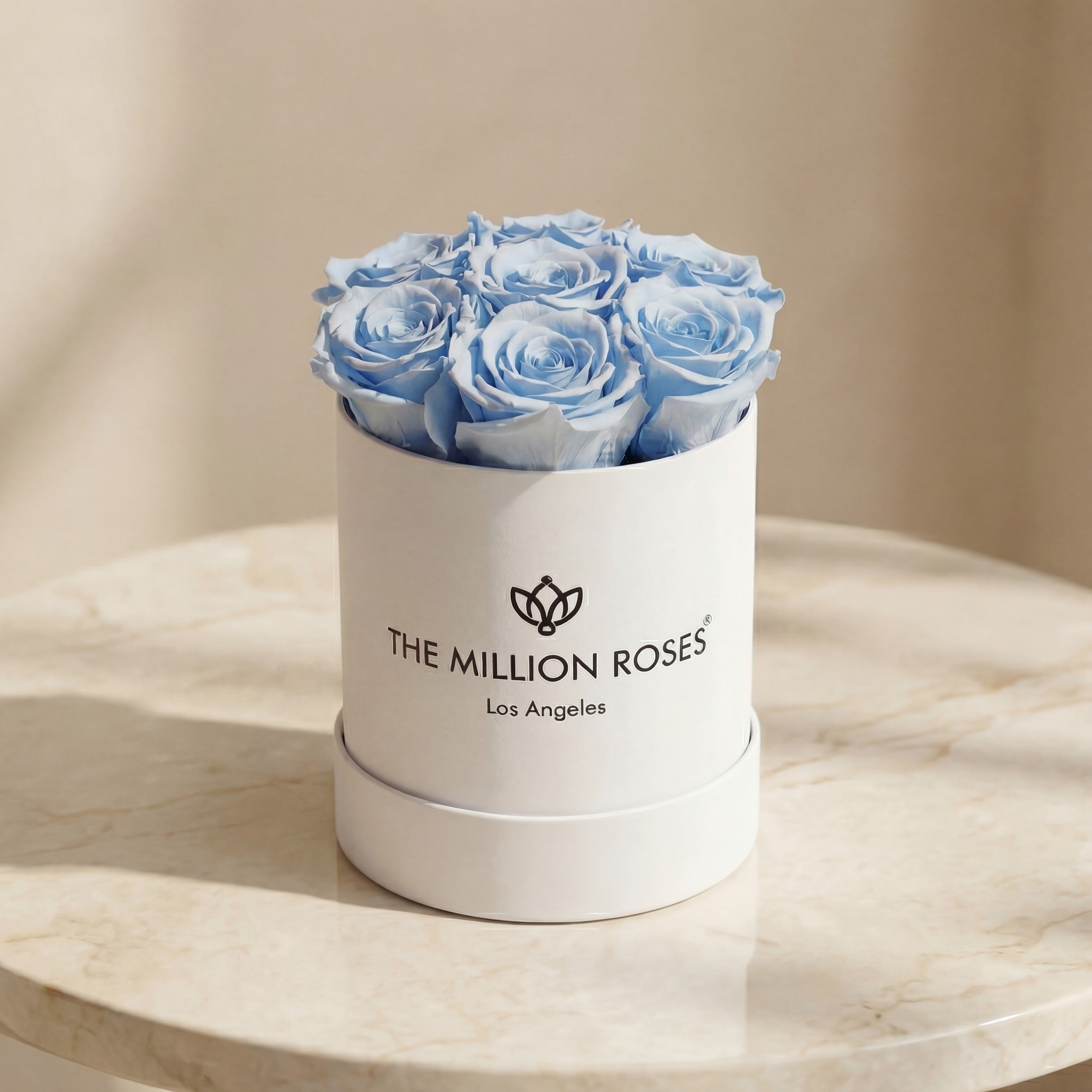 Basic White Box | Light Blue Roses