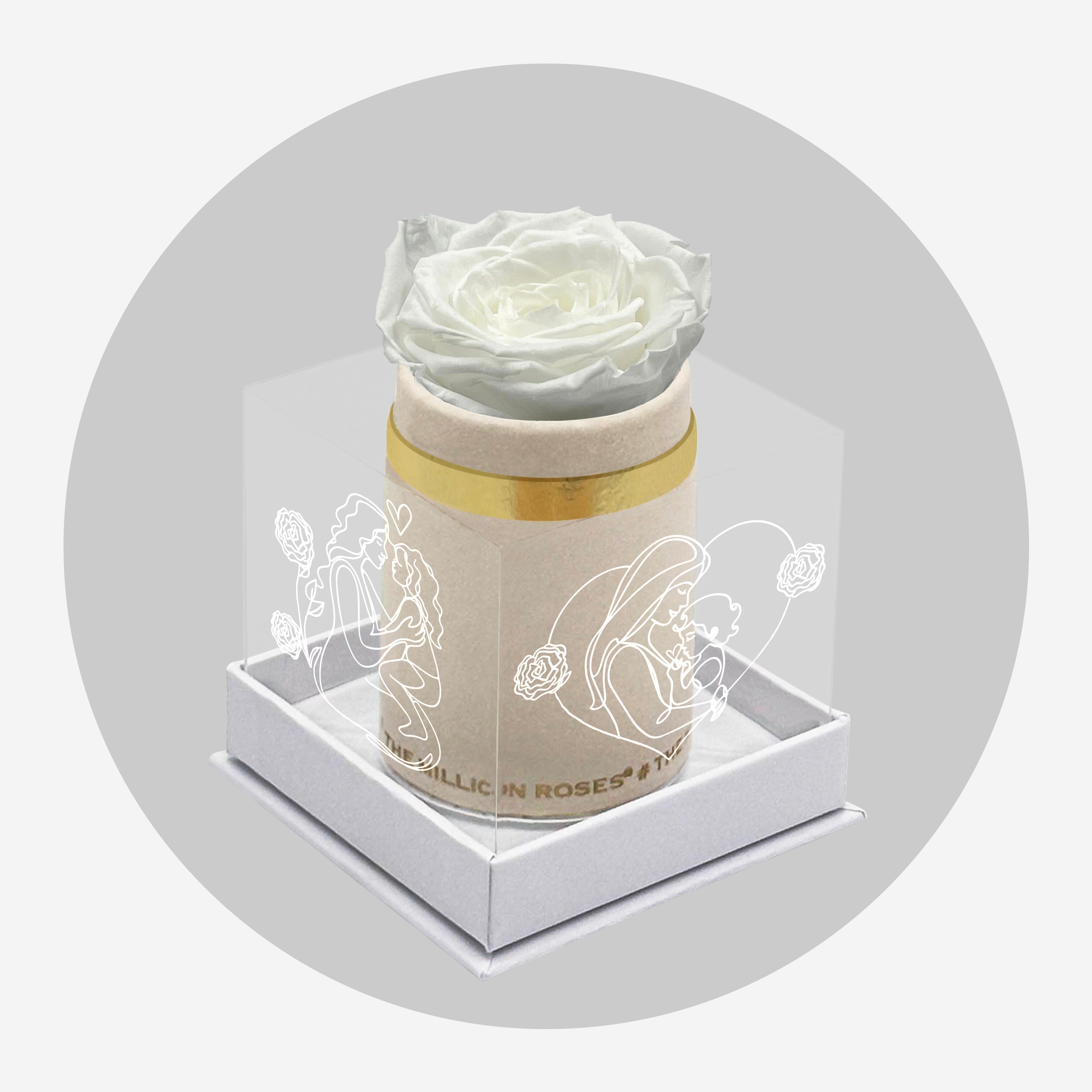 Cutie unică din piele de căprioară bej | Ediție limitată de Ziua Mamei | Trandafir alb