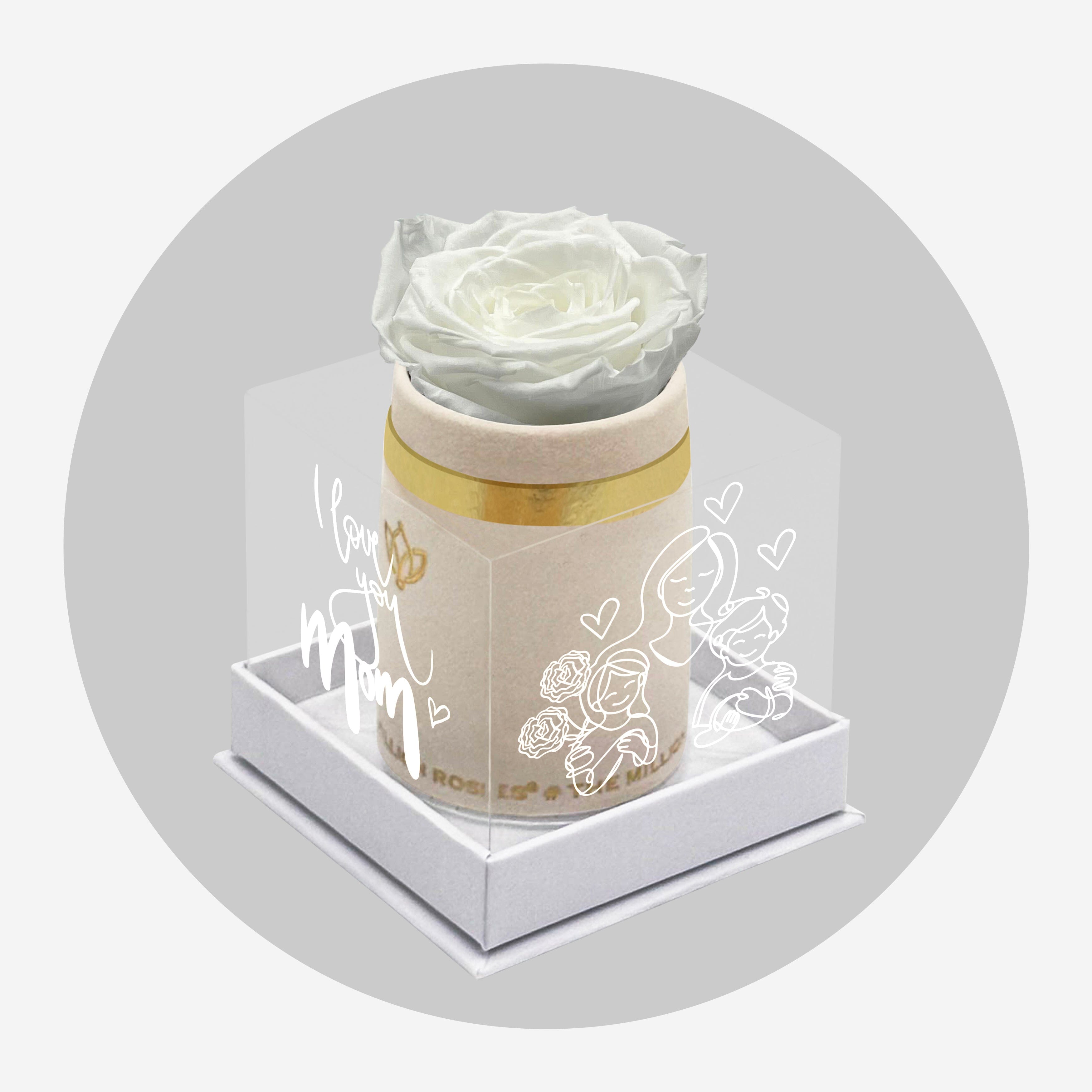 Cutie unică din piele de căprioară bej | Ediție limitată de Ziua Mamei | Trandafir alb