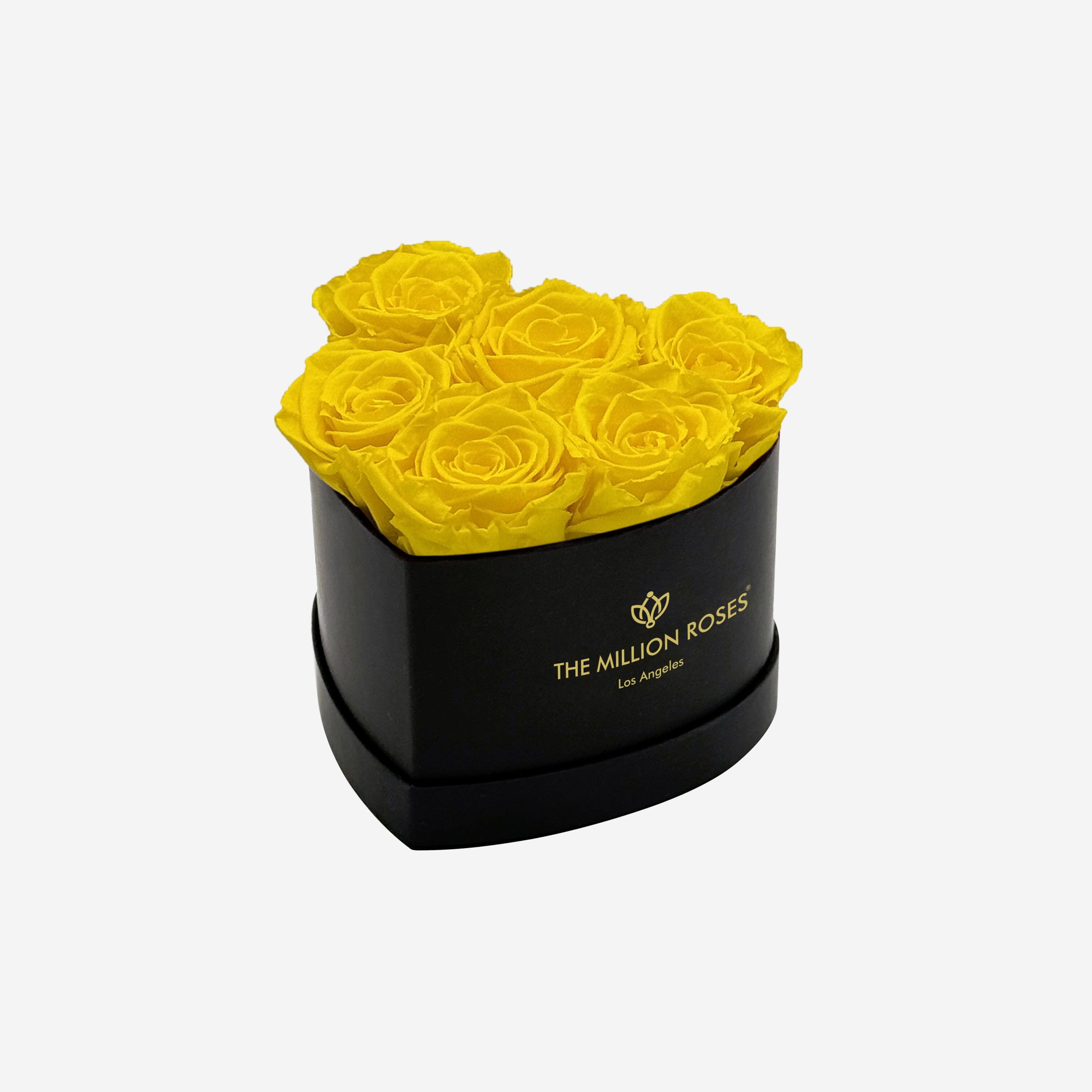 Boîte noire coeur pour bébé | Roses jaunes