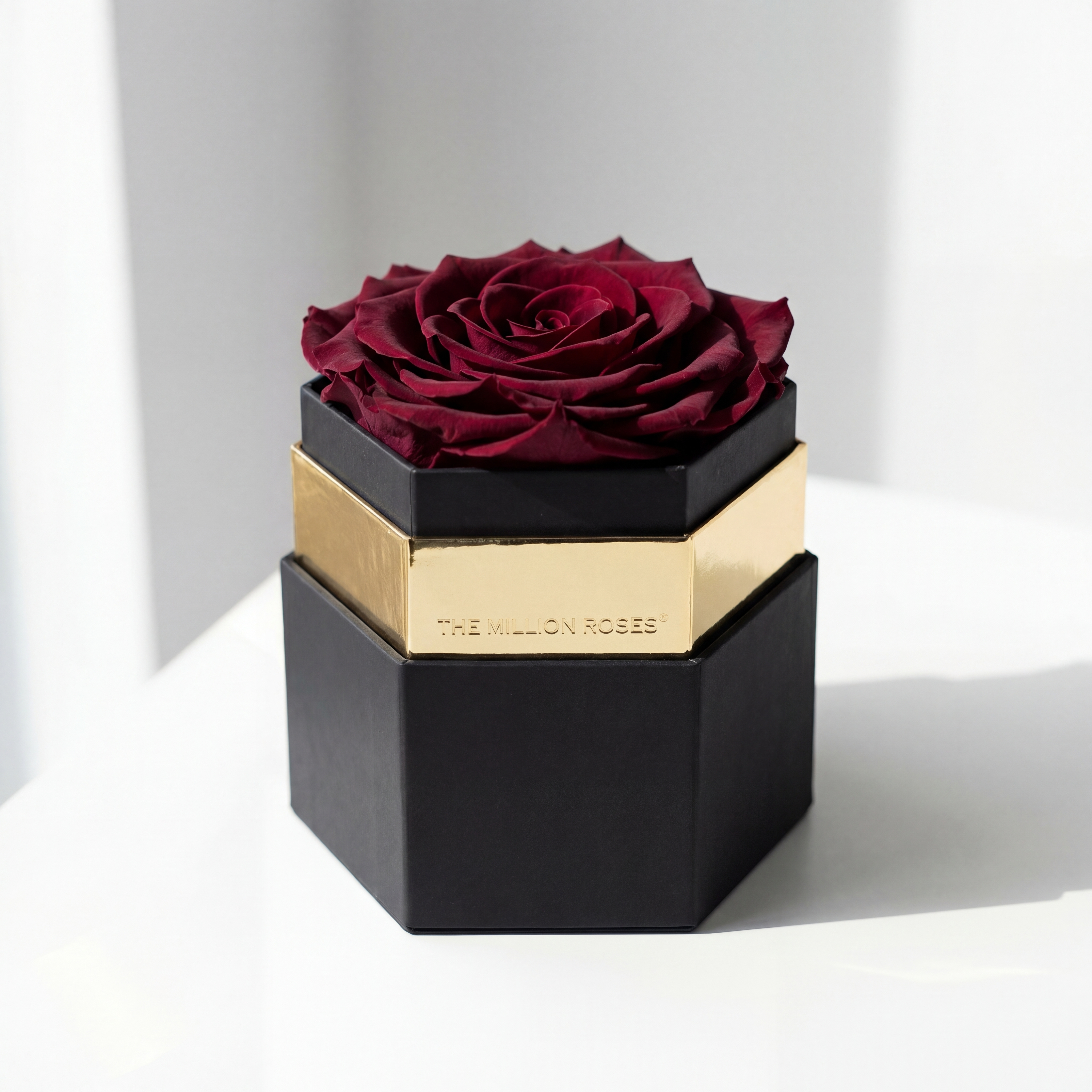 One in a Million™ Black Hexagon Box | Burgundy Rose