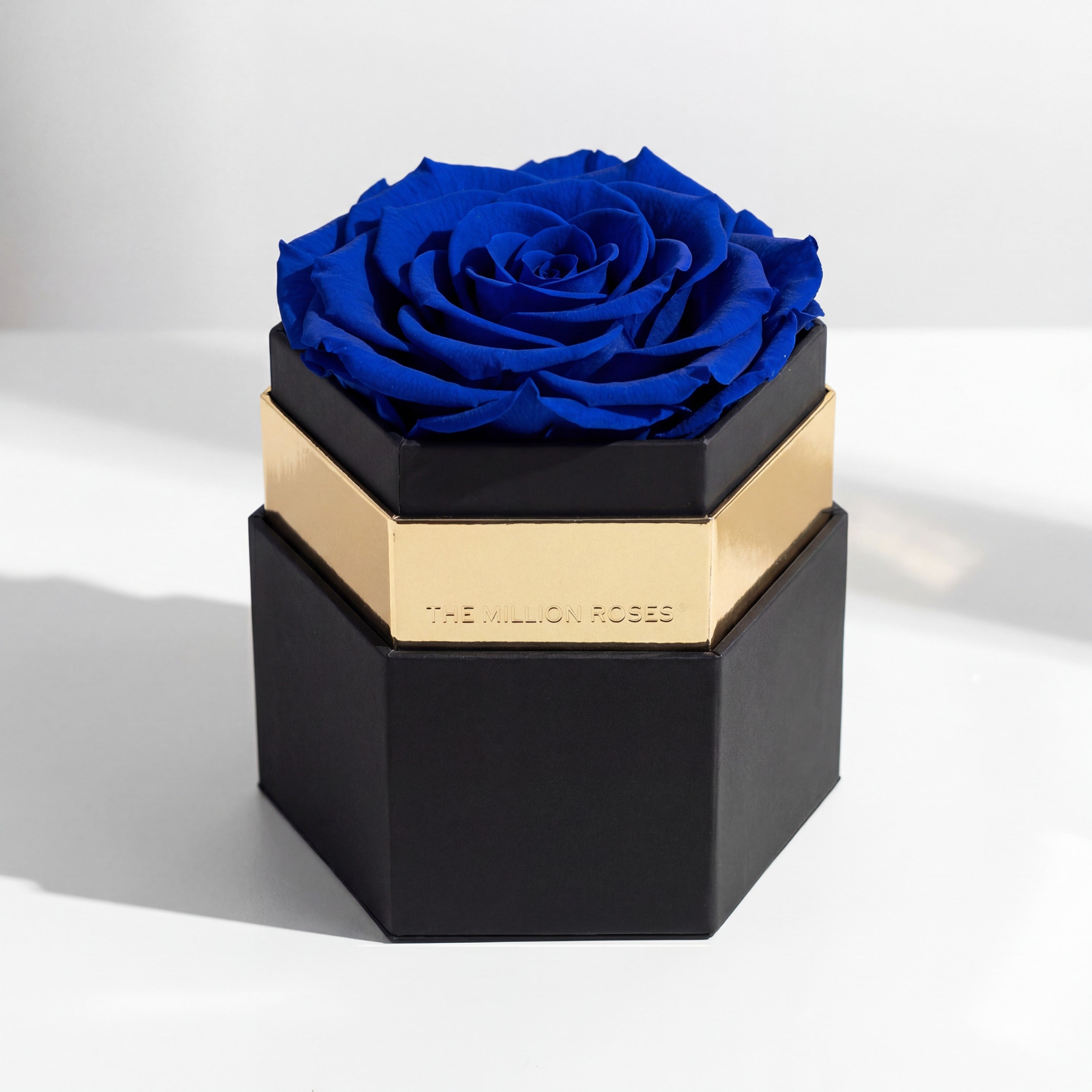 One in a Million™ Black Hexagon Box | Royal Blue Rose