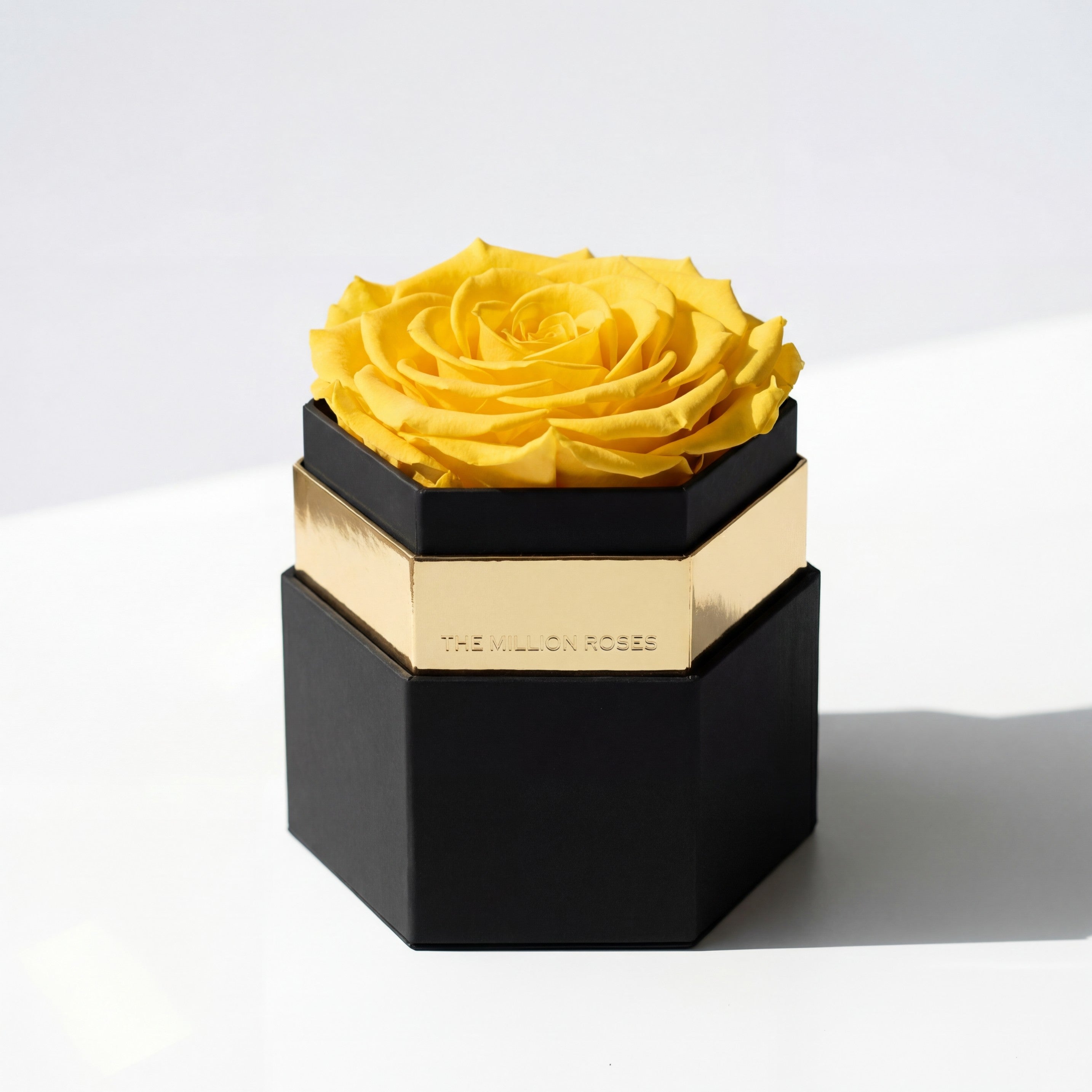 One in a Million™ Black Hexagon Box | Yellow Rose