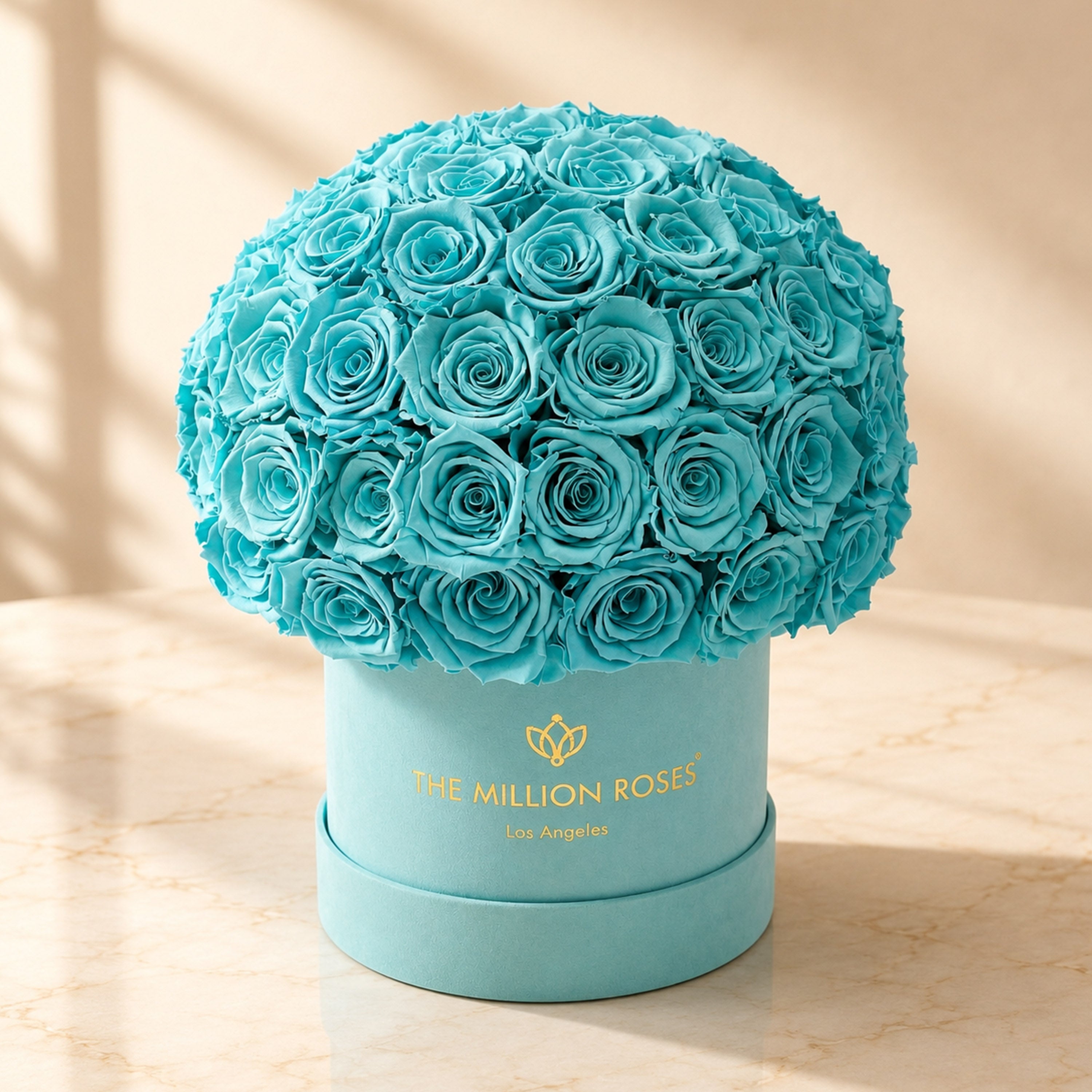 Classic Mint Green Suede Superdome Box | Turquoise Roses