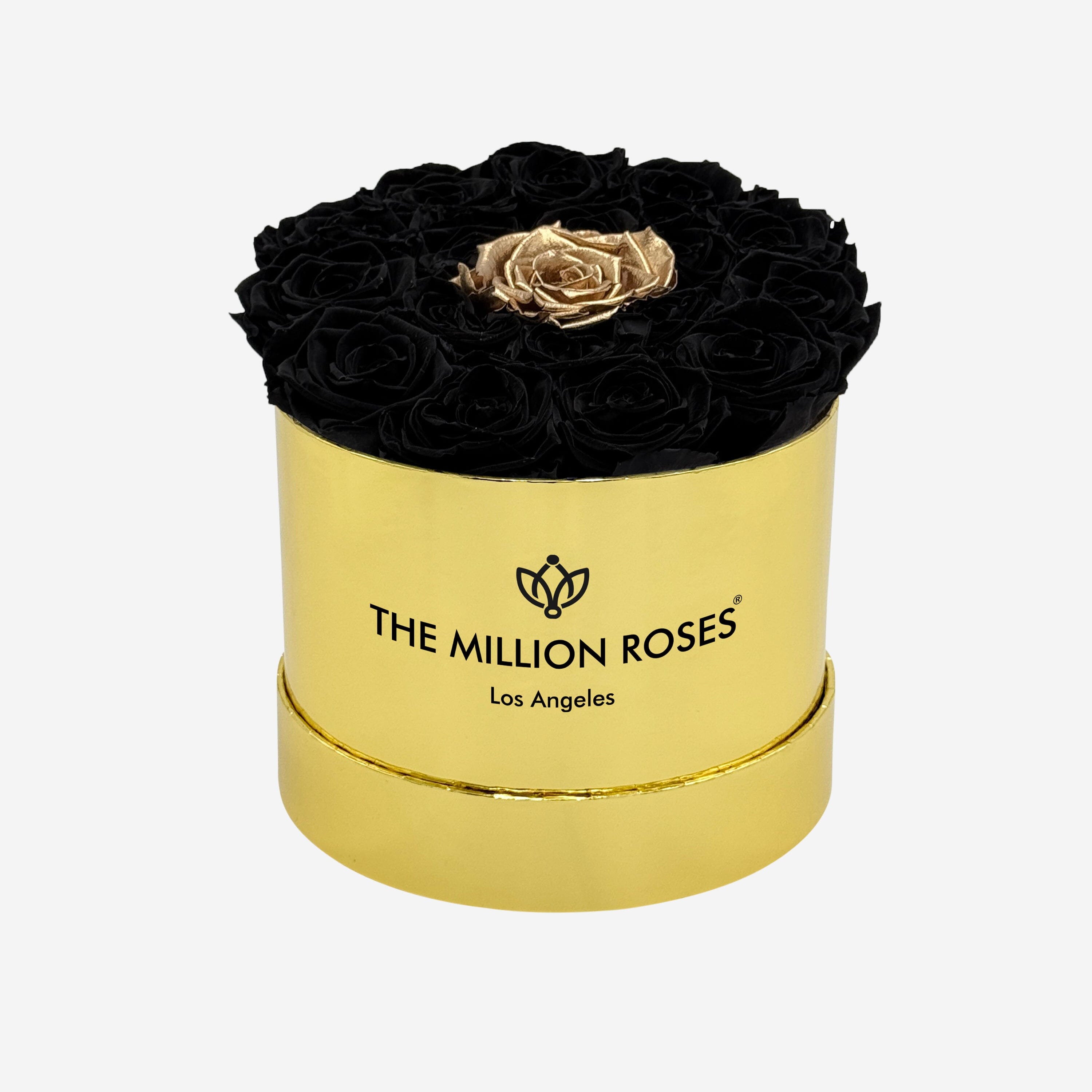 Classic Mirror Gold Box | Black & Gold Roses