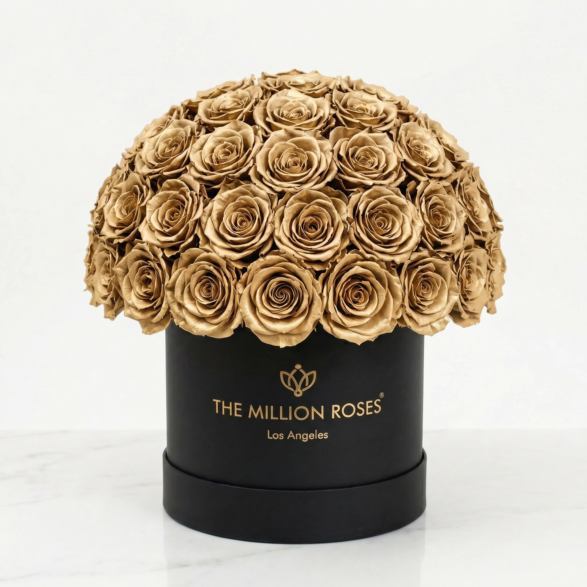 Classic Black Superdome Box | Gold Roses