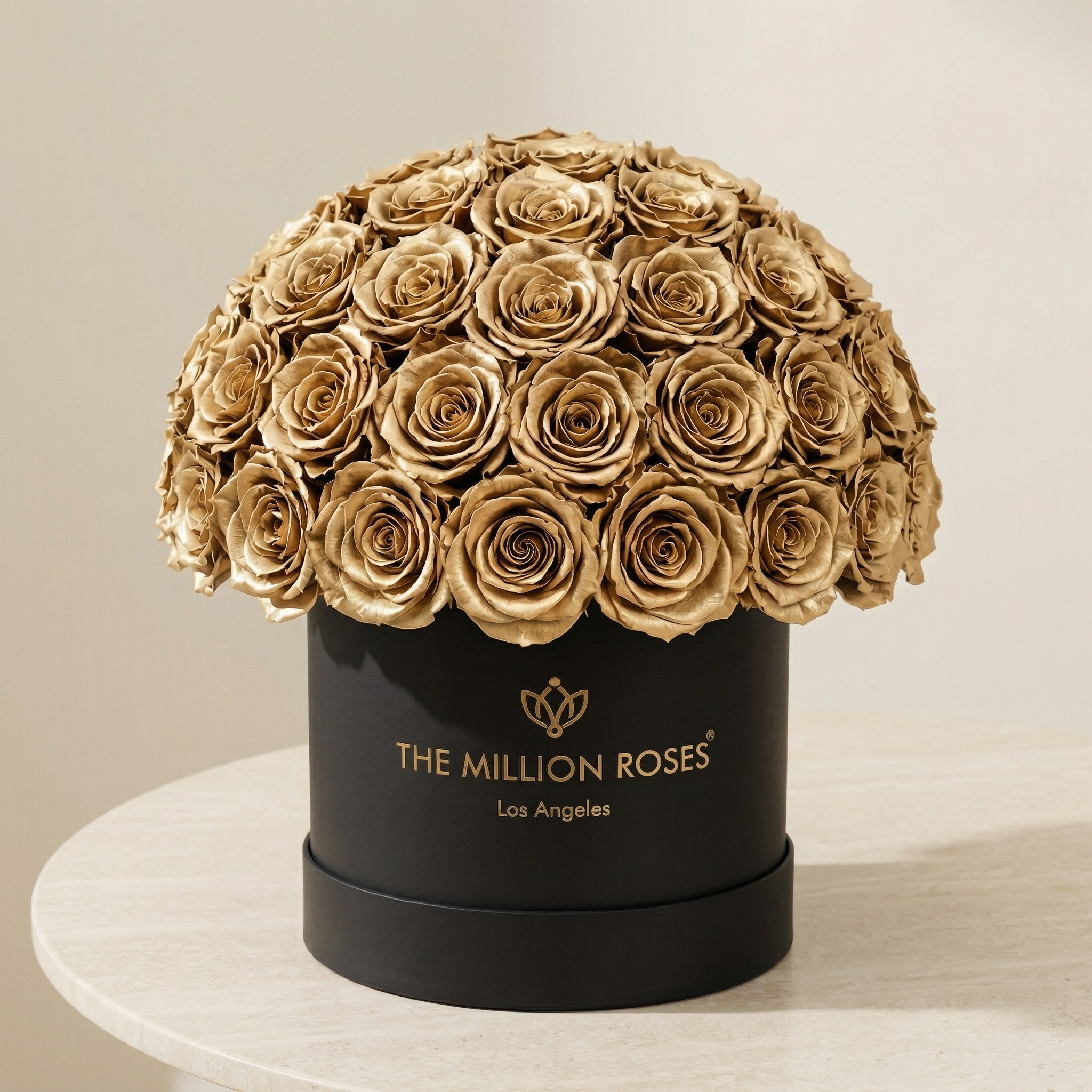 Classic Black Superdome Box | Gold Roses