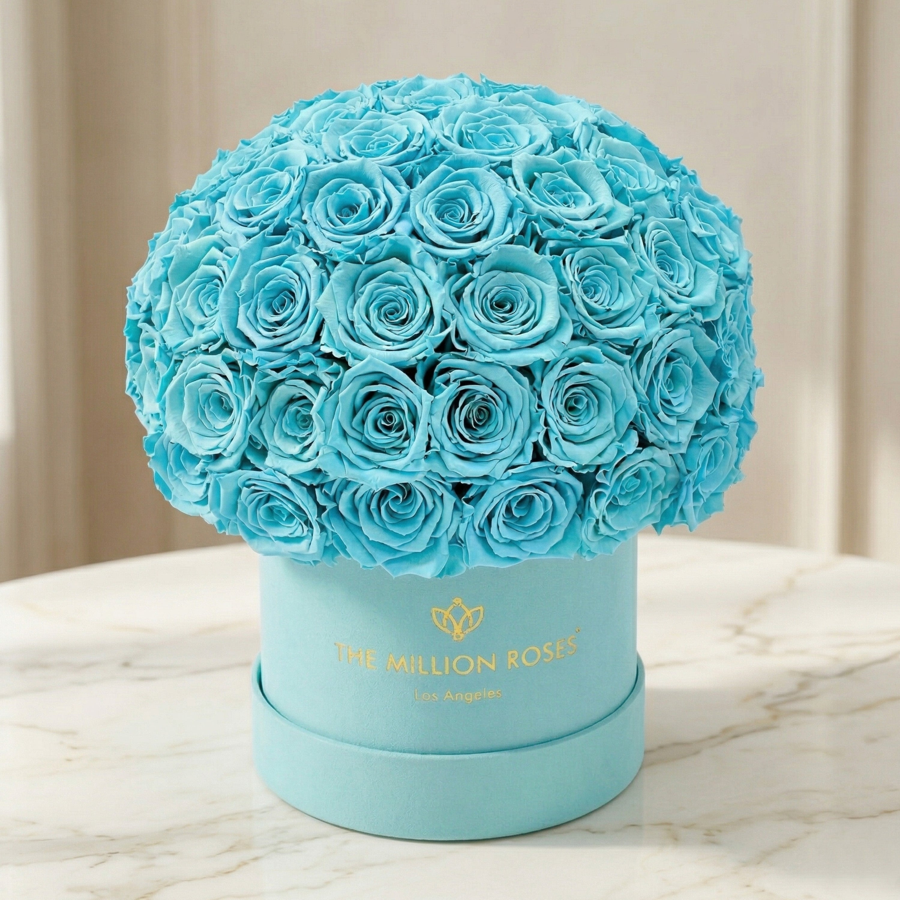 Classic Mint Green Suede Superdome Box | Turquoise Roses