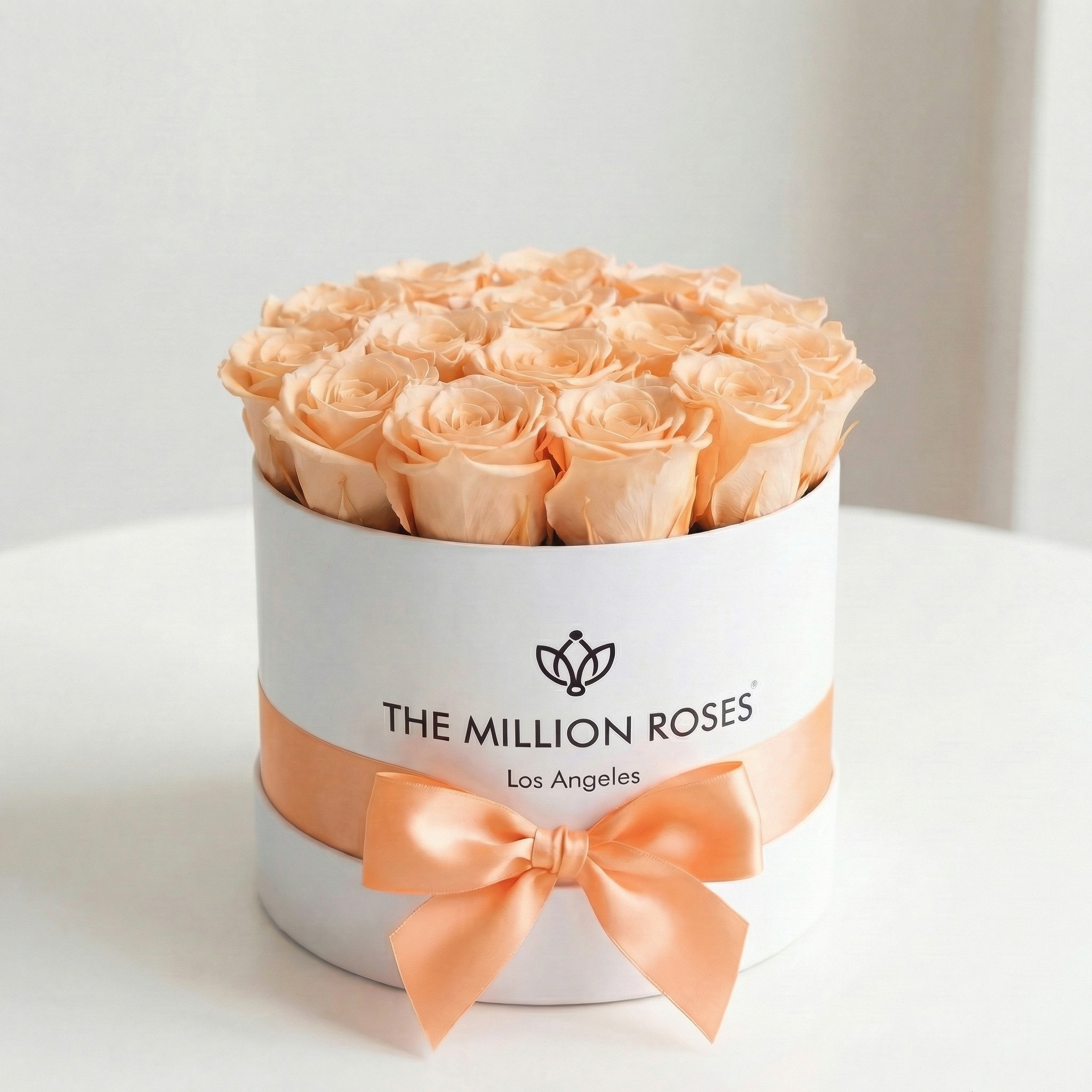 Classic White Box | Peach Roses