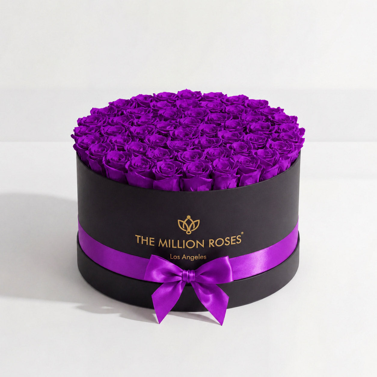 Deluxe Black Box | Bright Purple Roses