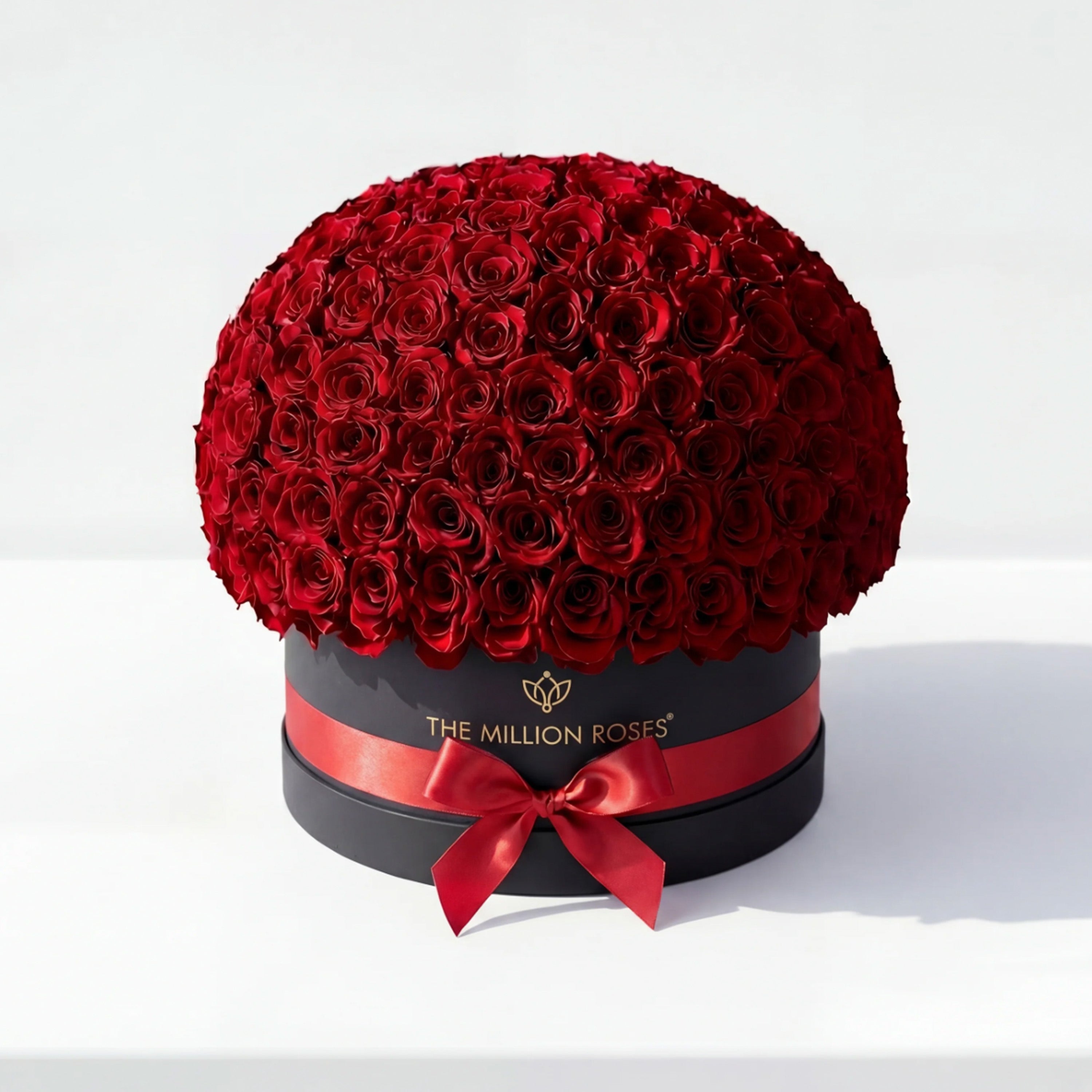 Deluxe Black Dome Box | Red Roses