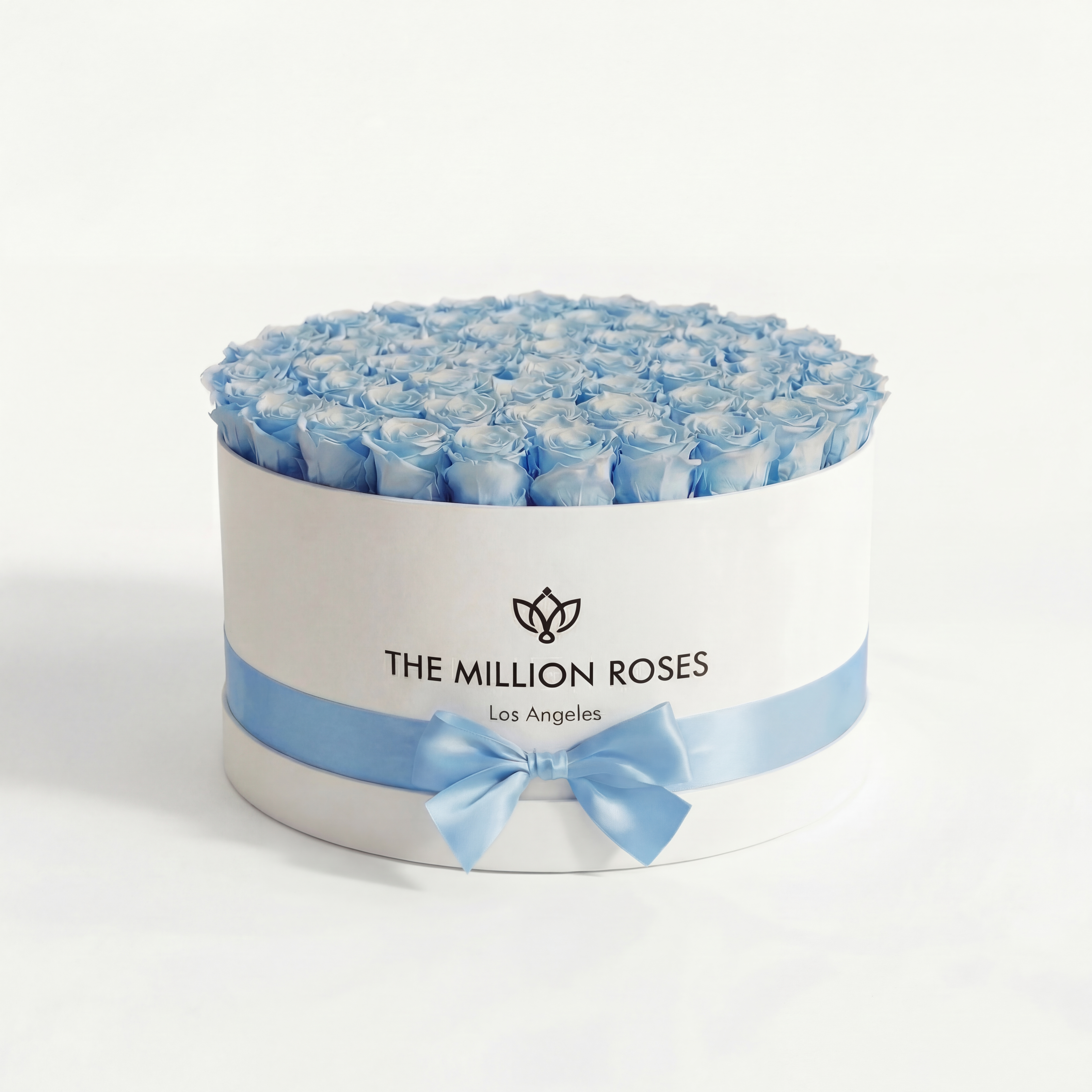 Deluxe White Box | Light Blue Roses