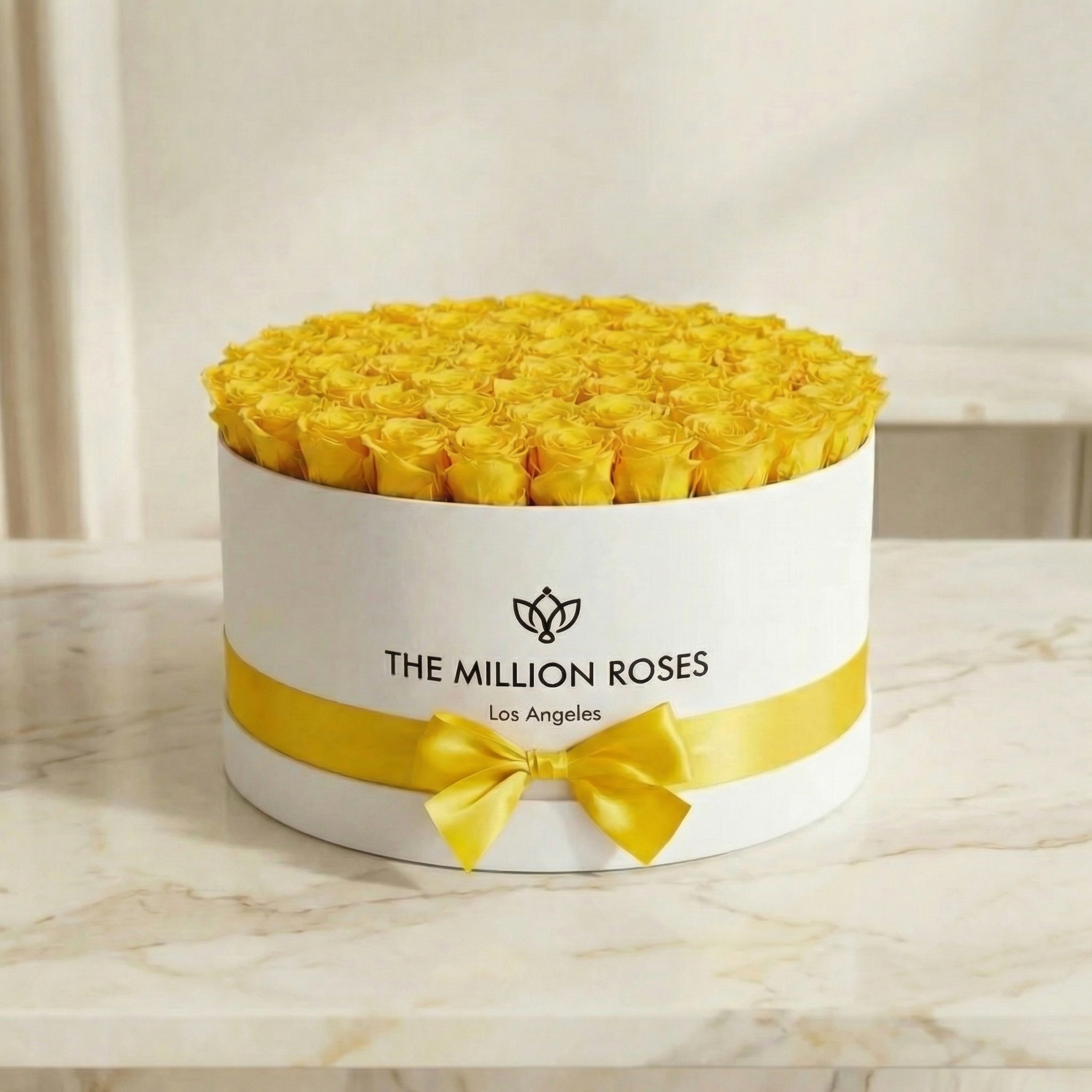 Deluxe White Box | Yellow Roses