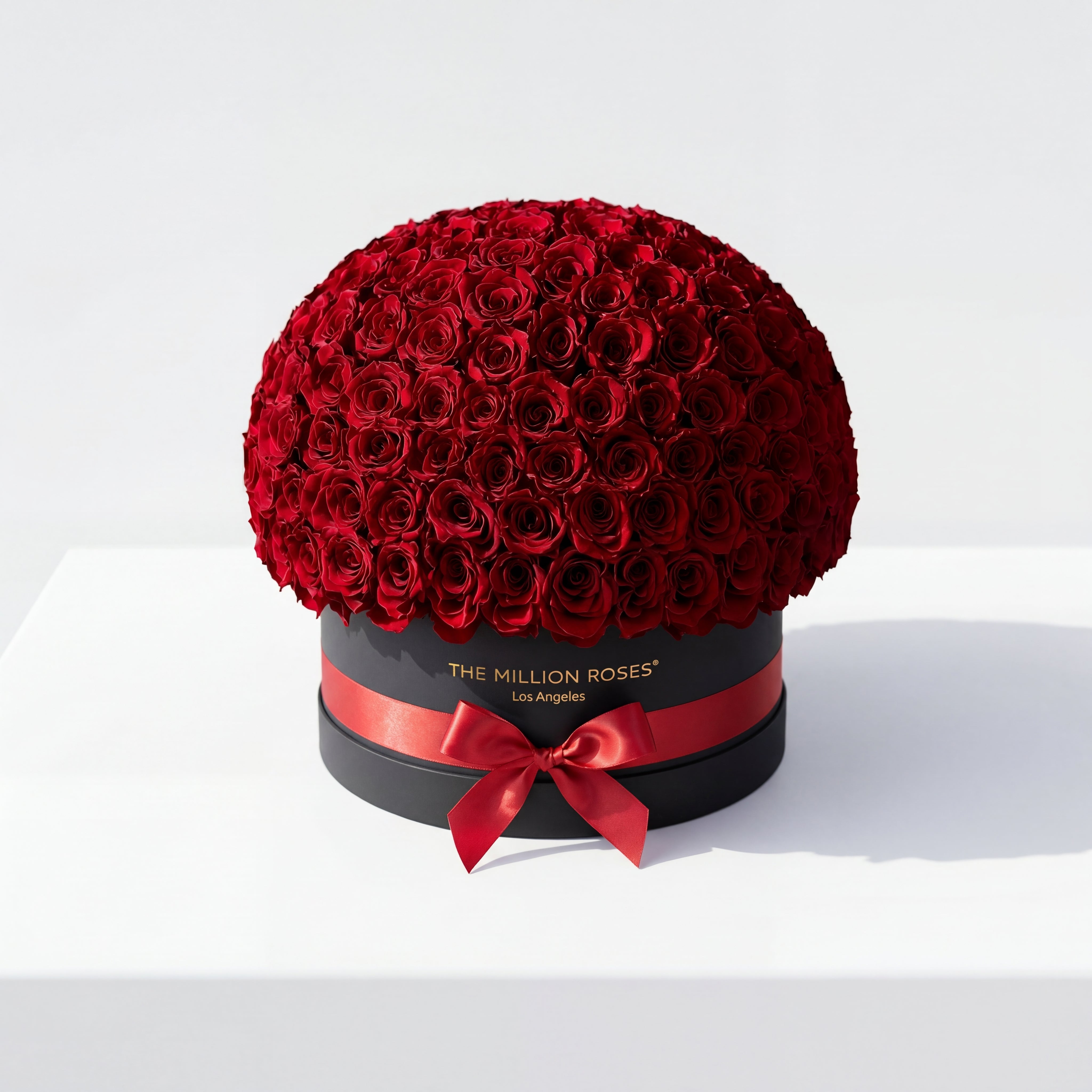 Deluxe Black Dome Box | Red Roses