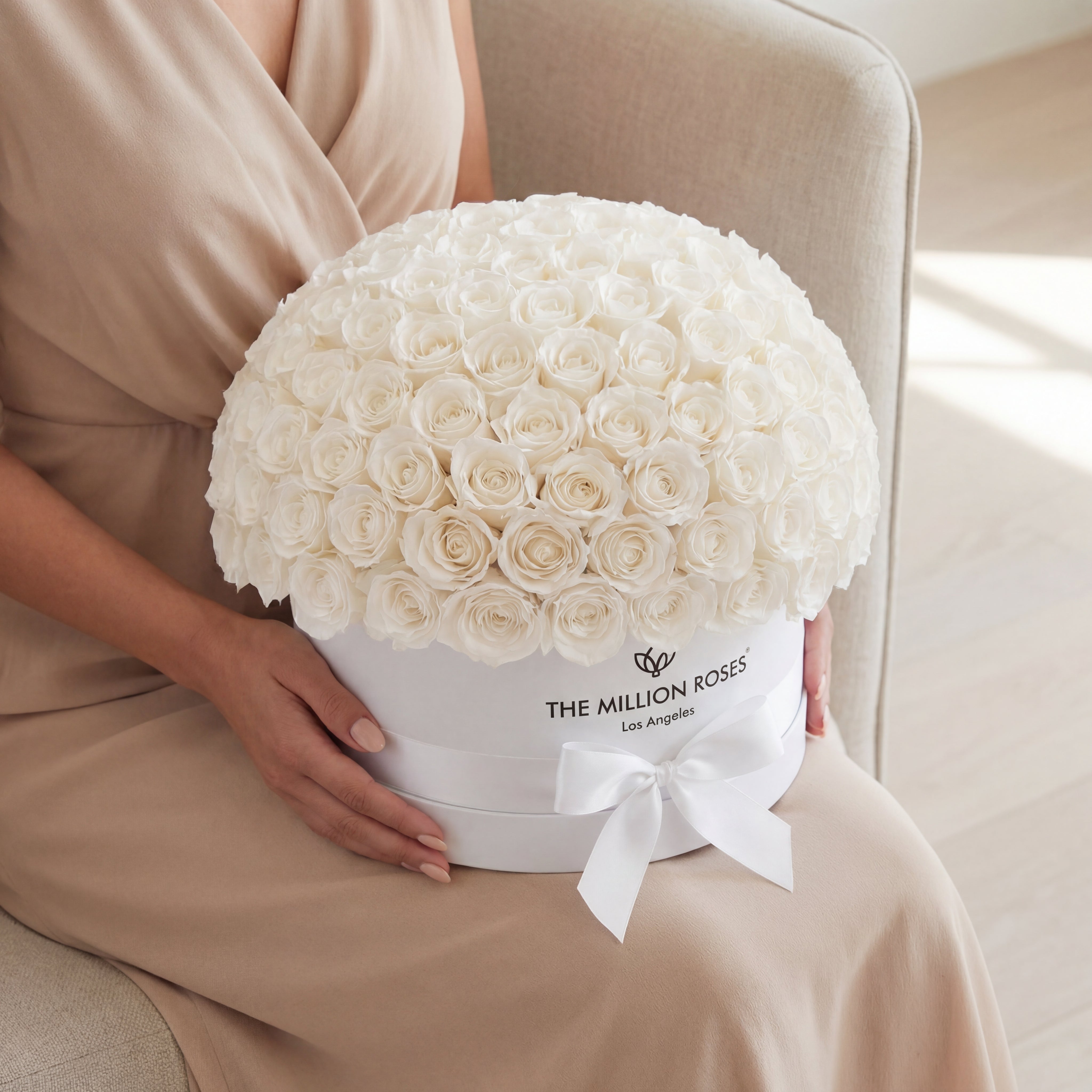 Deluxe White Dome Box | White Roses