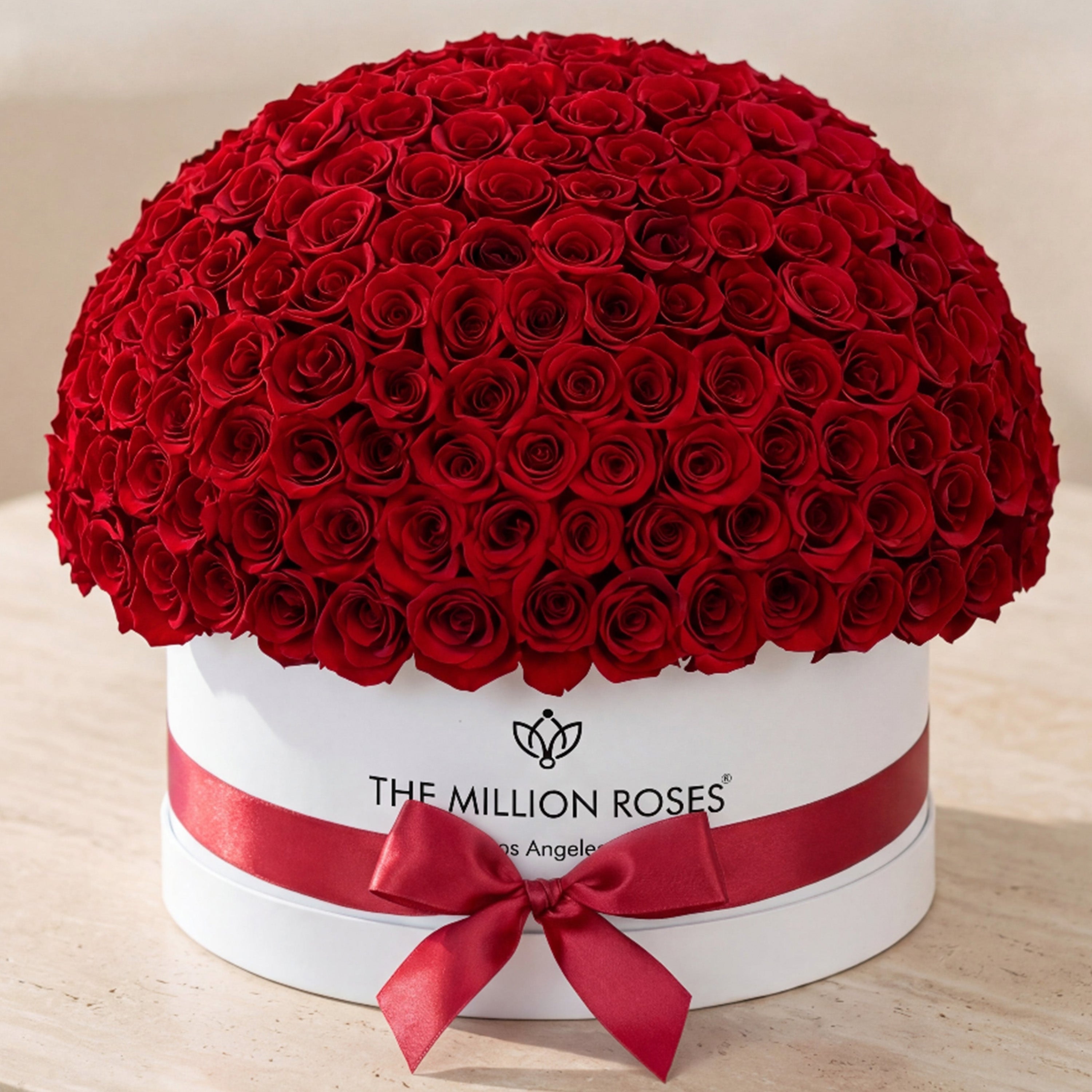 Deluxe White Dome Box | Red Roses