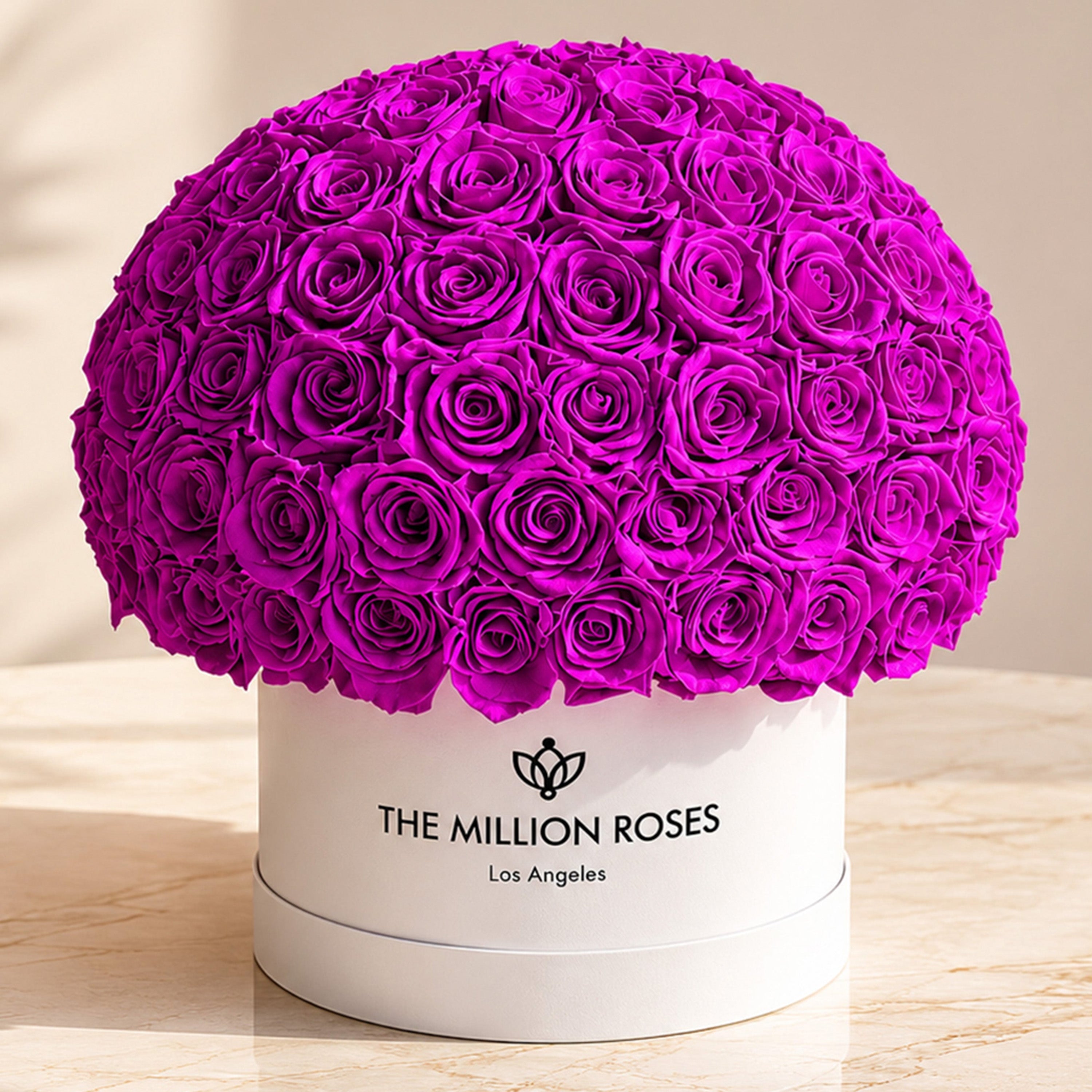 Supreme White Superdome Box | Bright Purple Roses