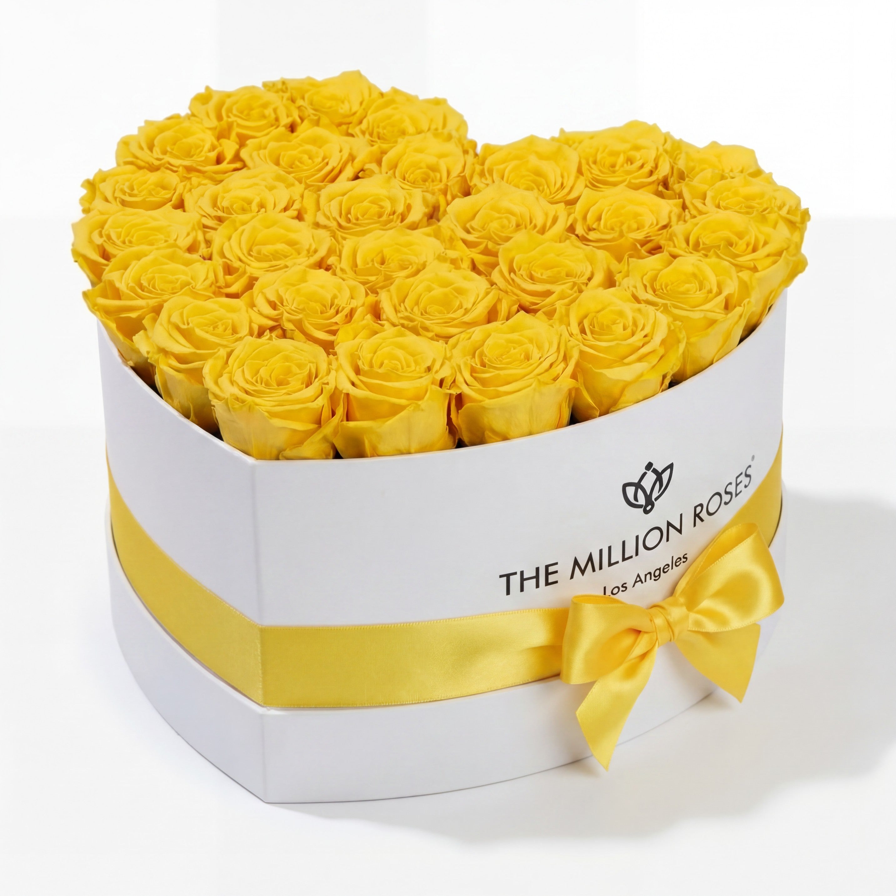 Heart White Box | Yellow Roses