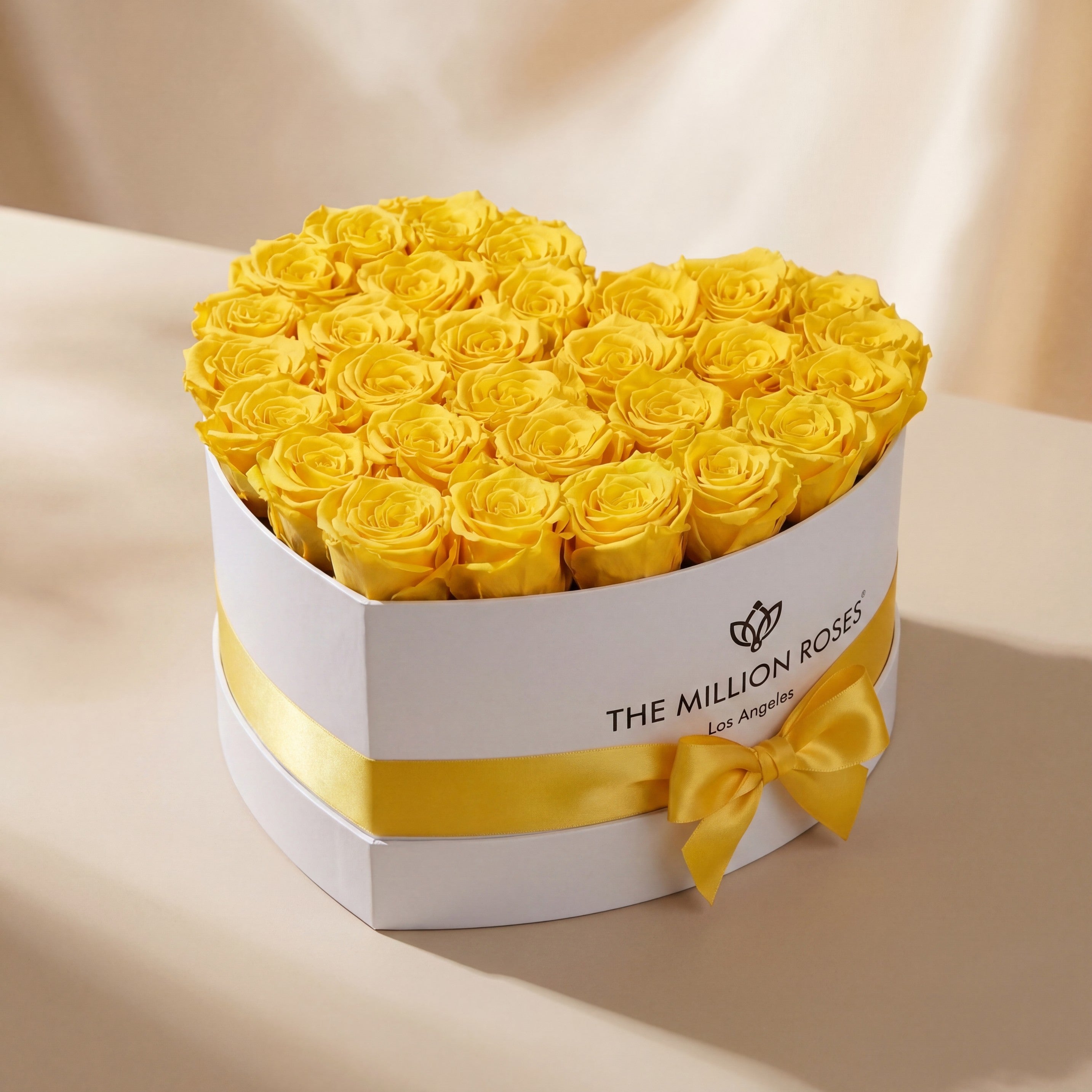 Heart White Box | Yellow Roses