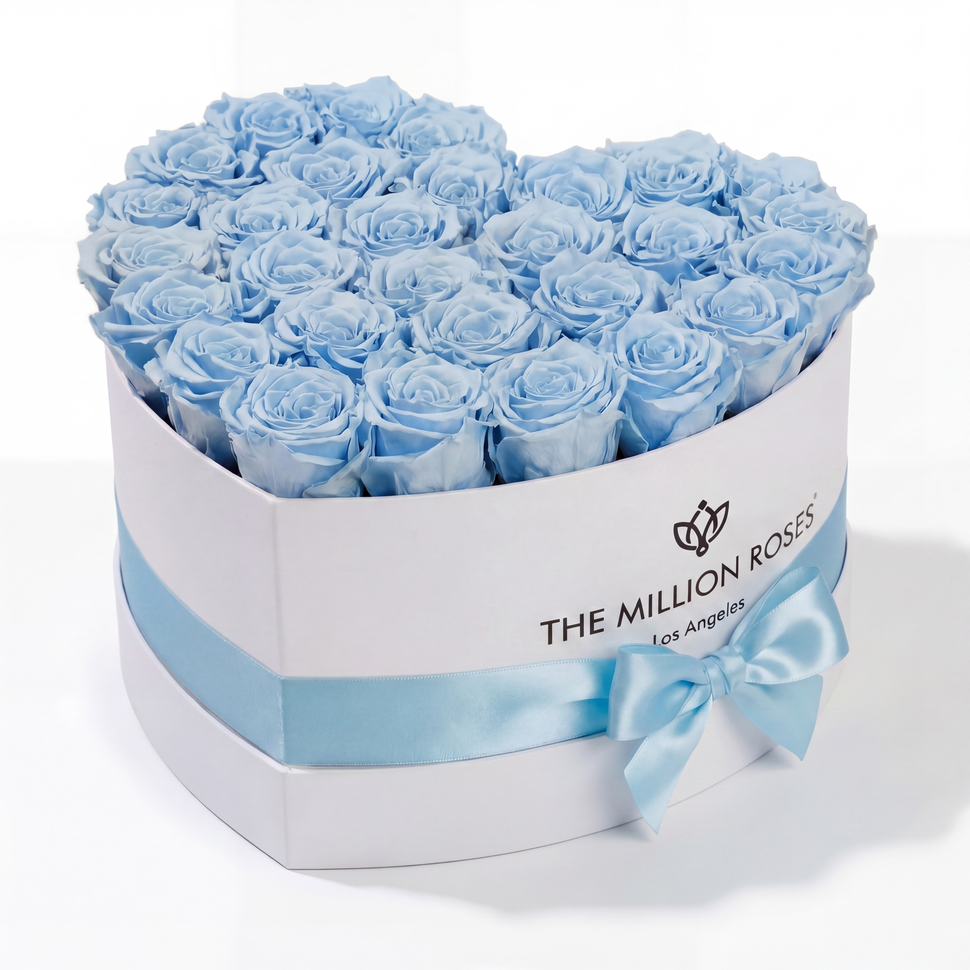 Heart White Box | Light Blue Roses