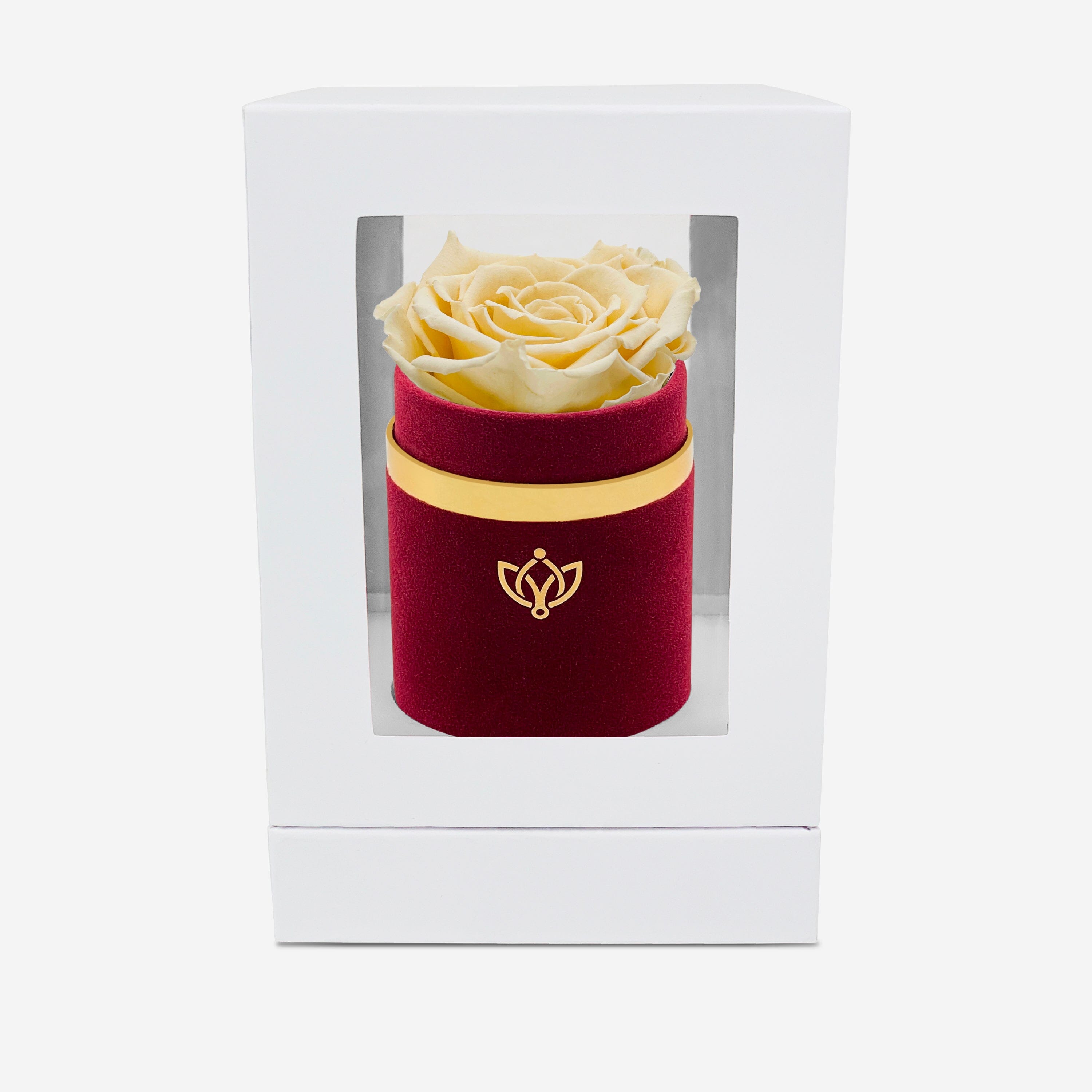 Single Bordeaux Suede Box | Fawn Rose - The Million Roses