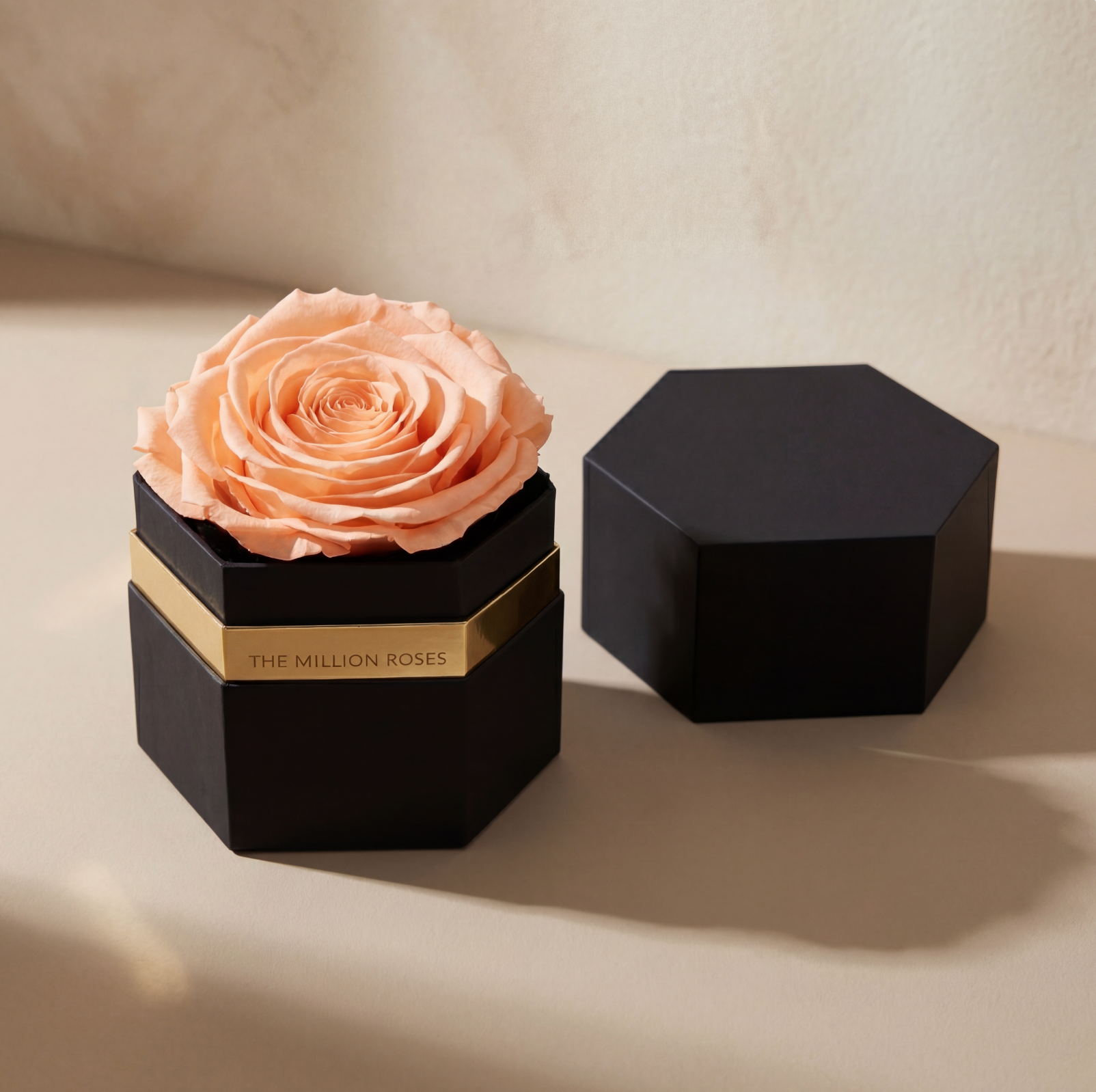 One in a Million™ Black Hexagon Box | Peach Rose