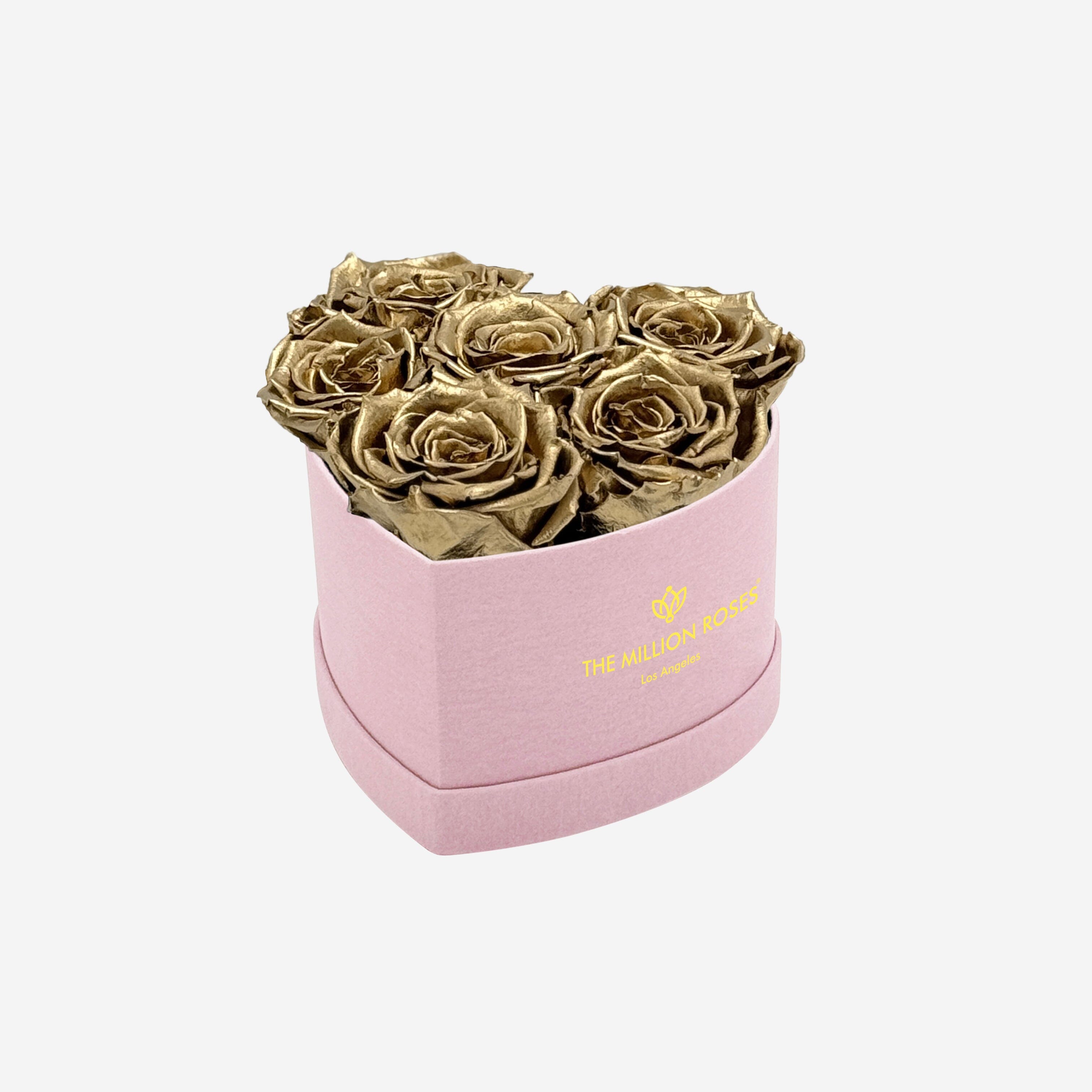 Caja Rosa Claro Corazón de Bebé | Rosas de oro