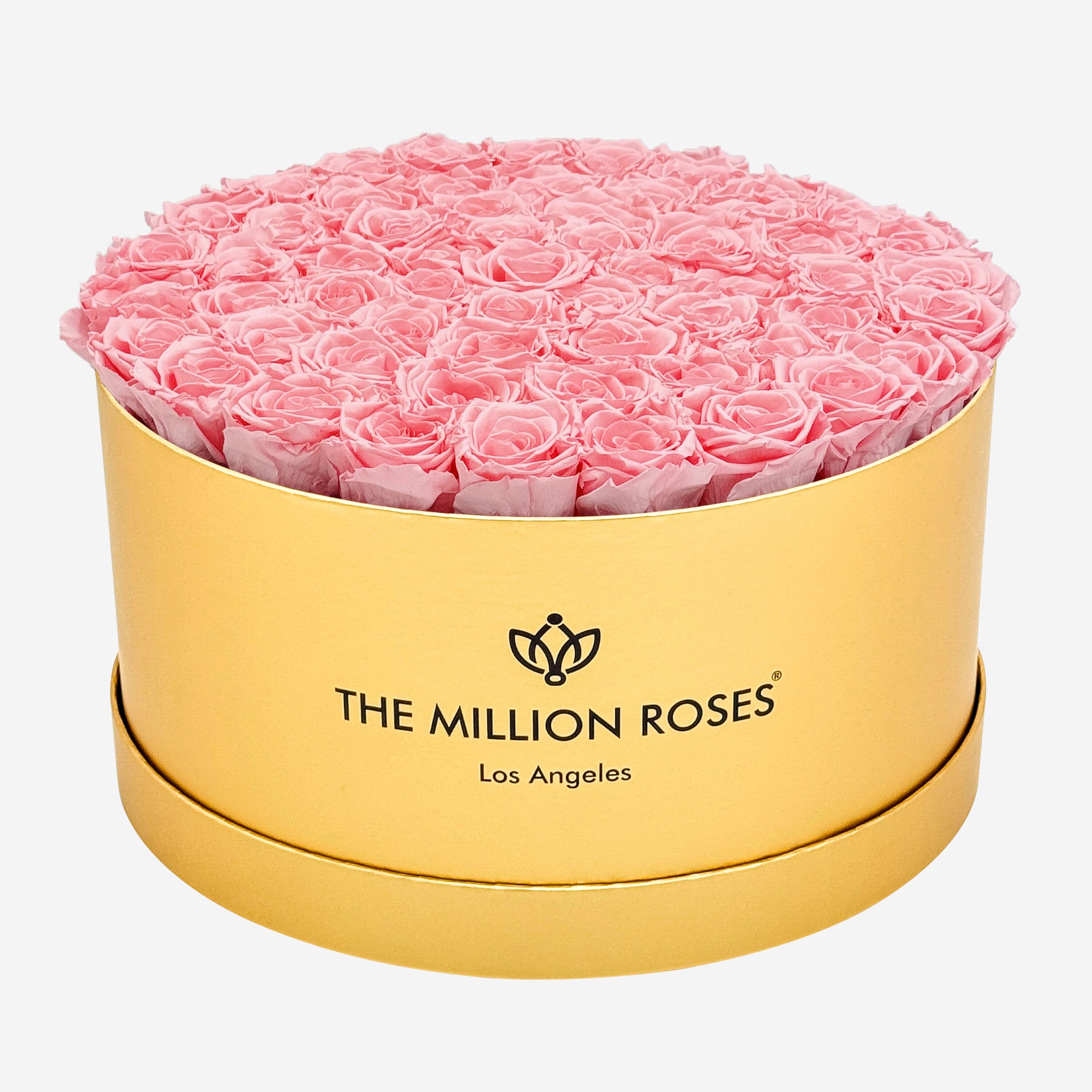Deluxe Matte Gold Box | Light Pink Roses