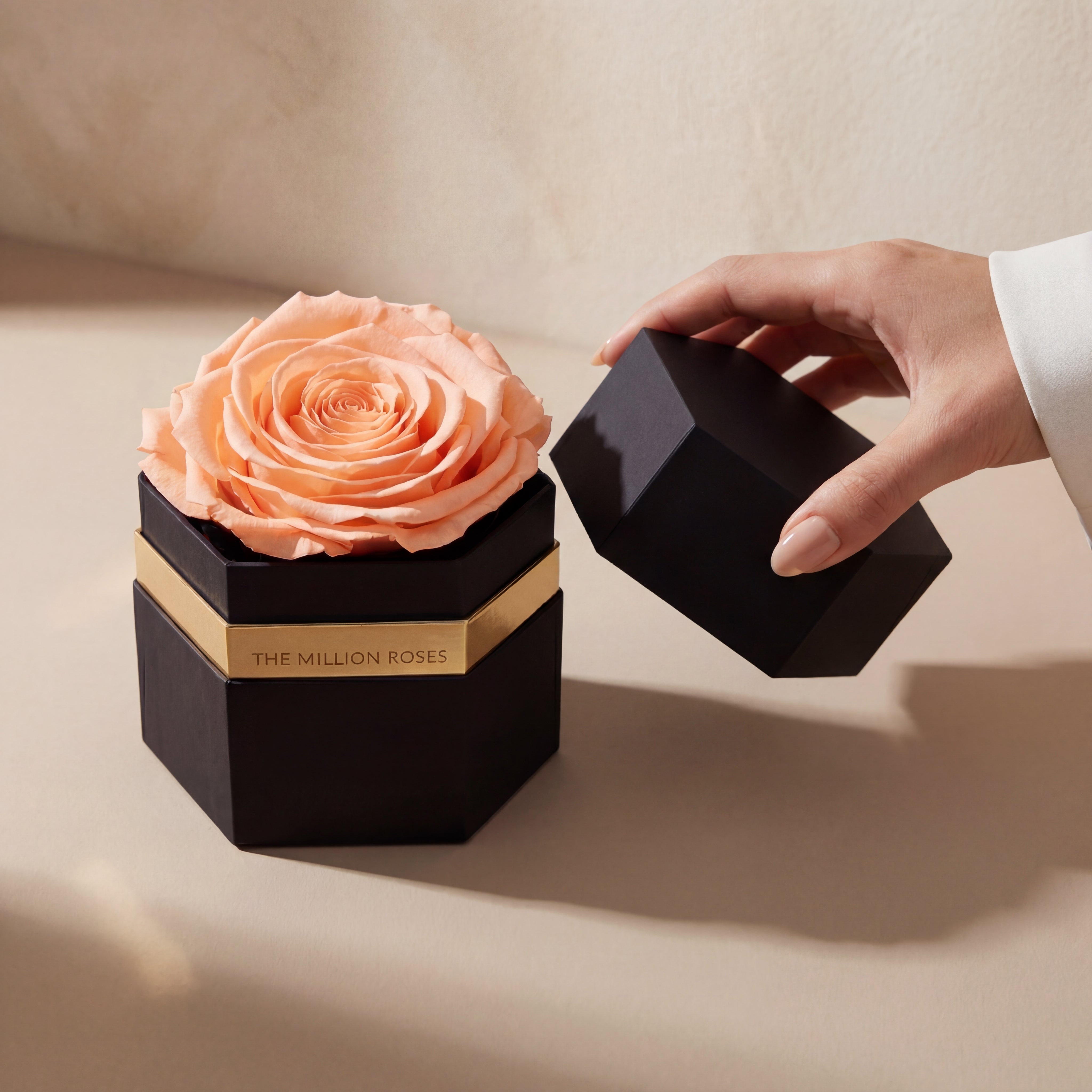 One in a Million™ Black Hexagon Box | Peach Rose