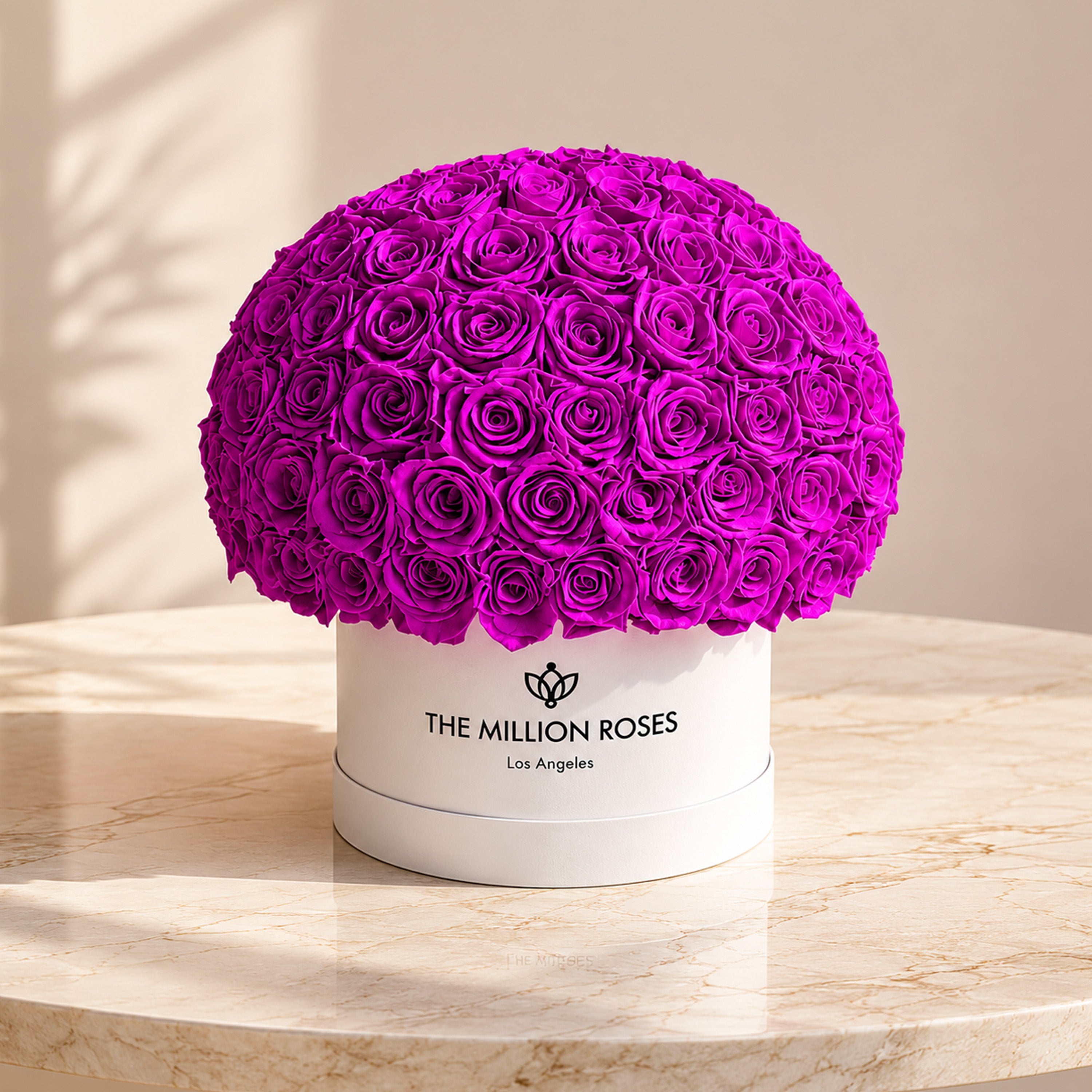Supreme White Superdome Box | Bright Purple Roses