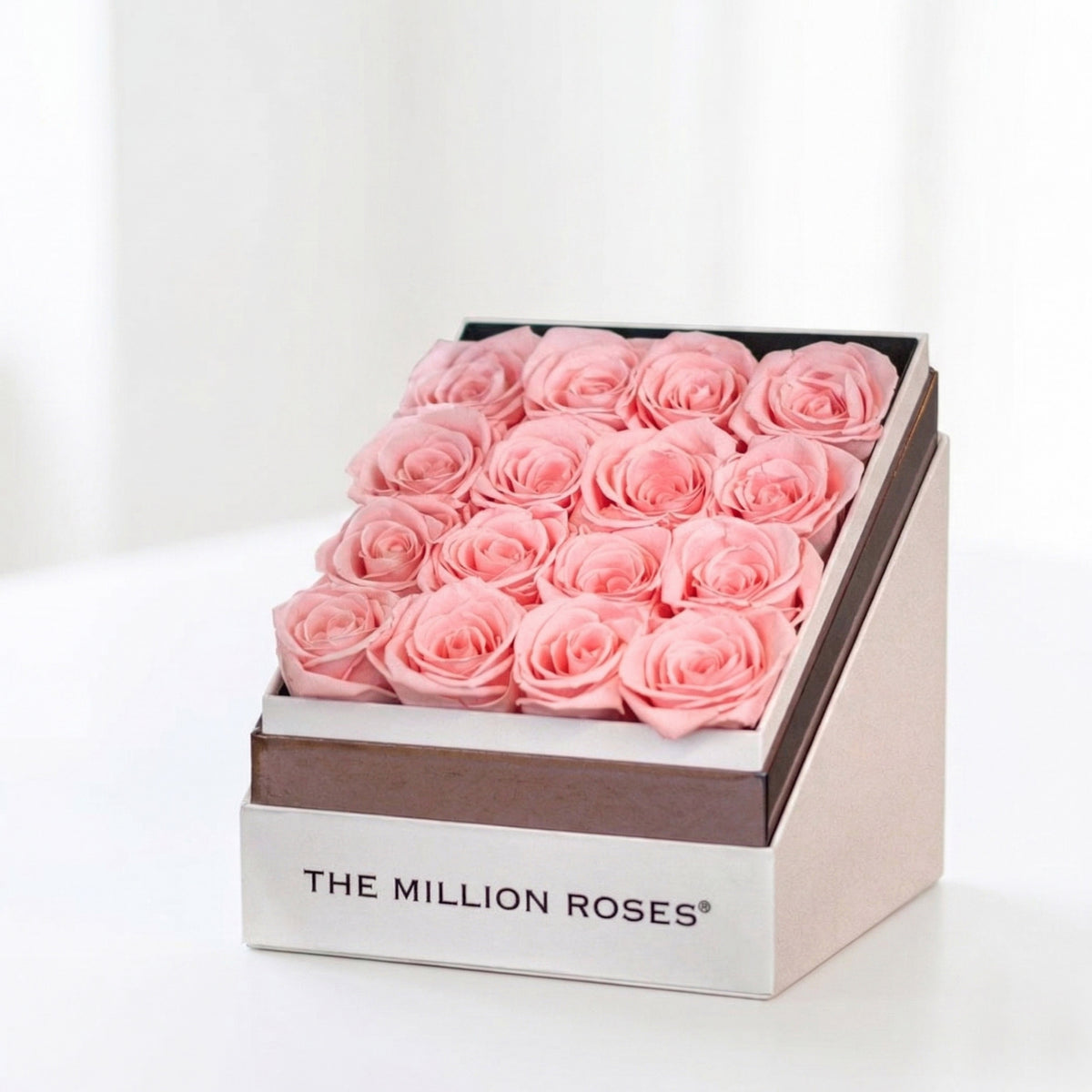Square White Box of Roses