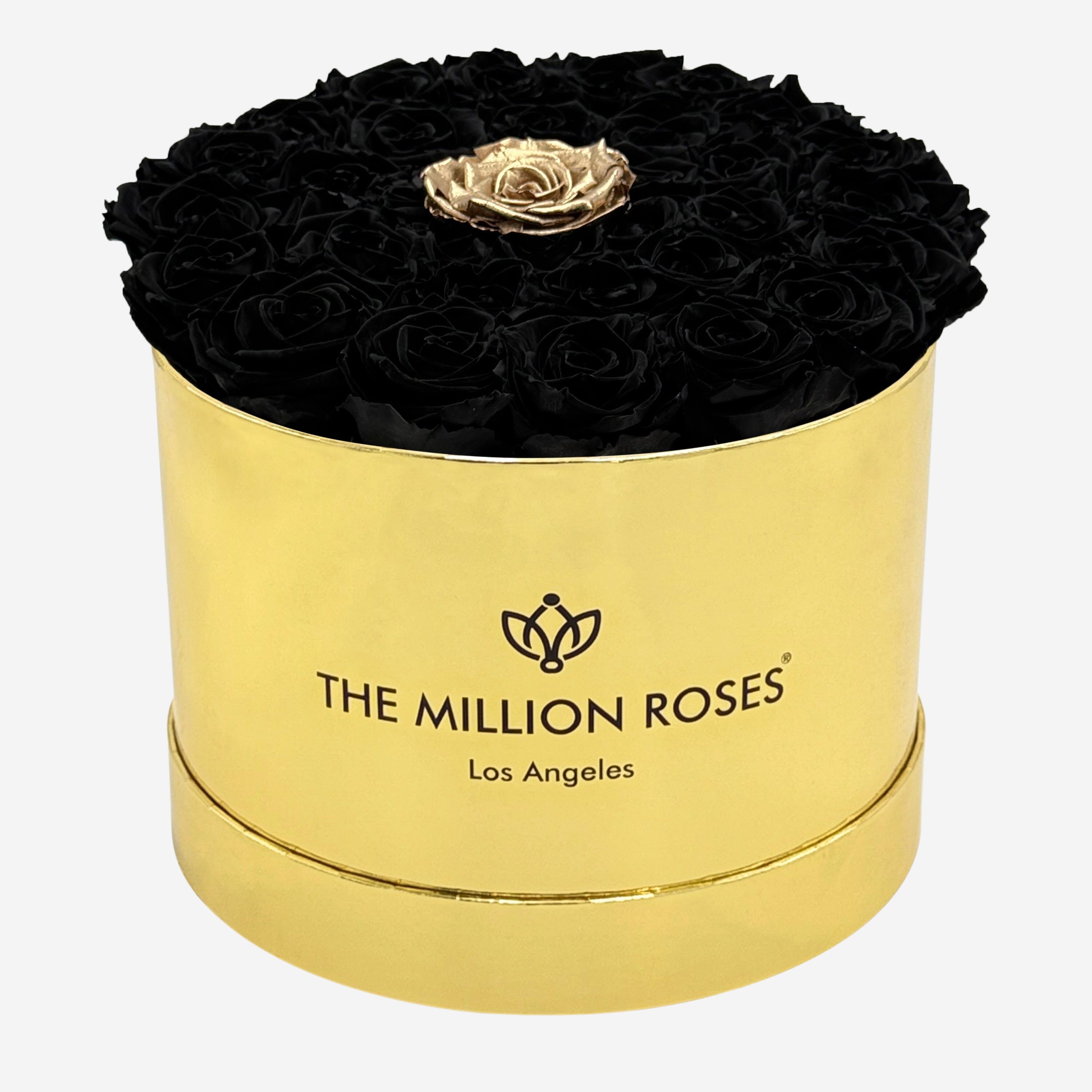 Miroir Suprême Boîte Dorée | Roses noires et dorées