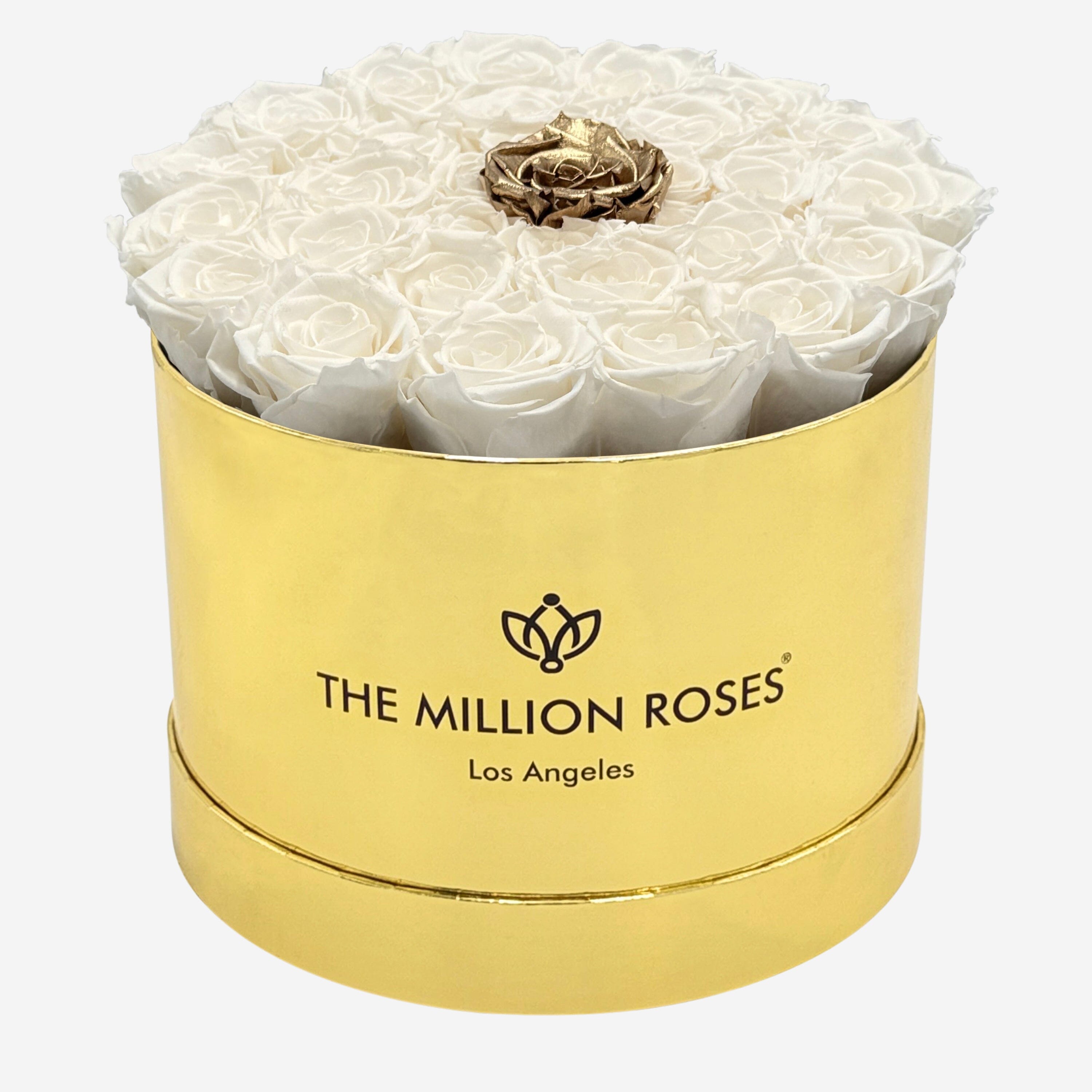 Miroir Suprême Boîte Dorée | Roses blanches et dorées