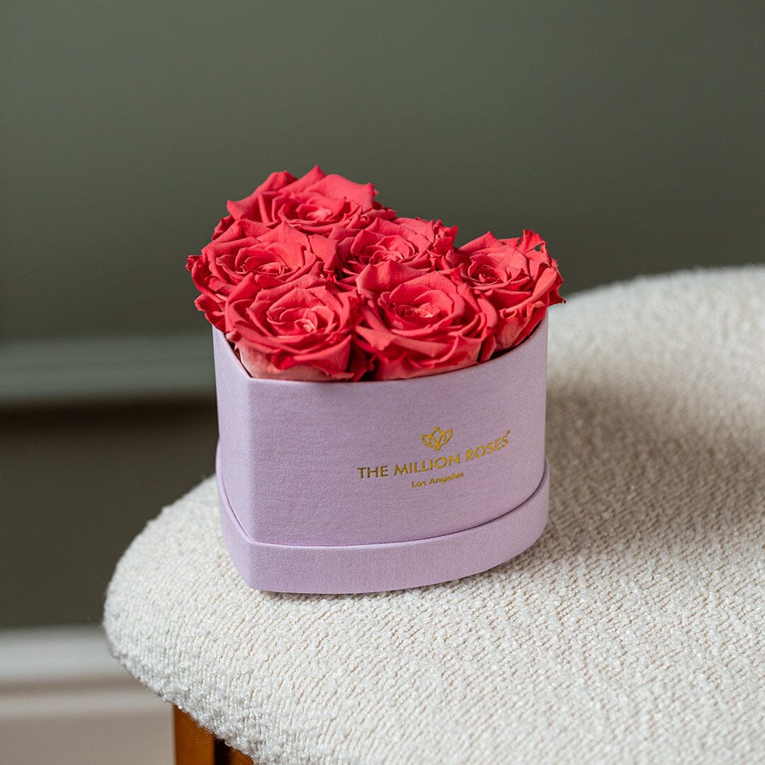 Caja Rosa Claro Corazón de Bebé | Rosas de coral
